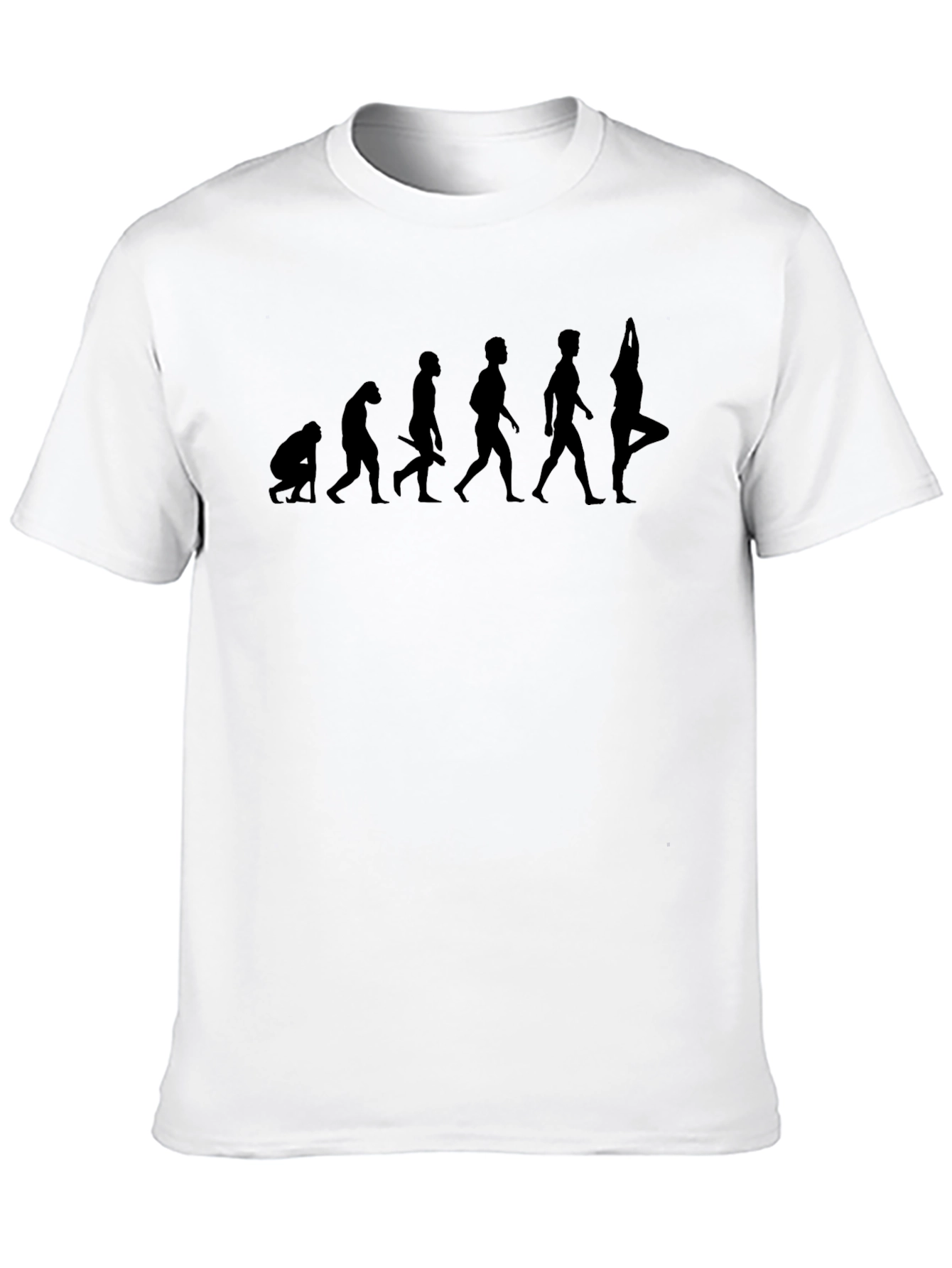 Black Yoga Evolution T-Shirt - Black Cotton Tee view 10