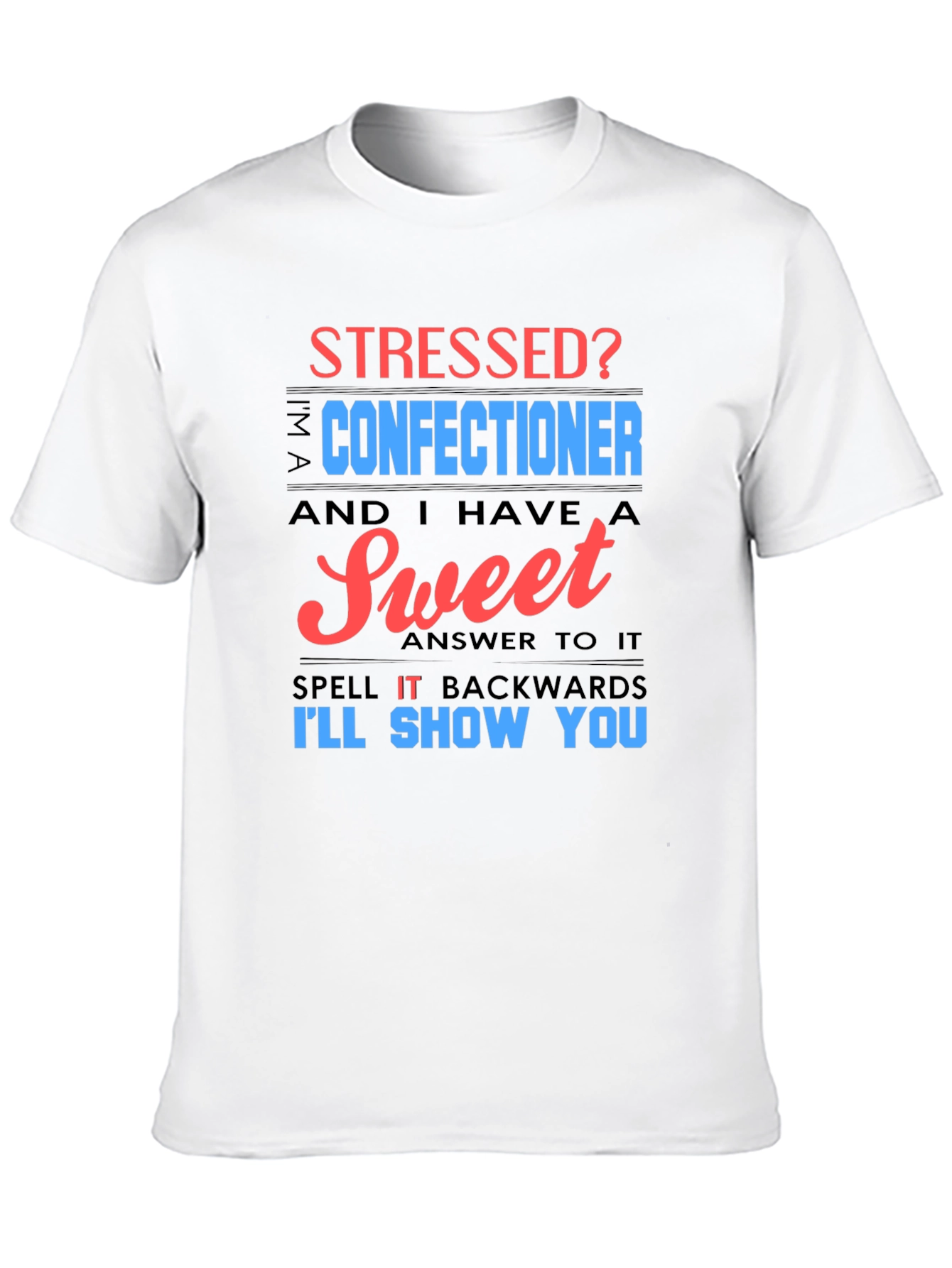 Black Stressed Confectioner T-Shirt - Sweet Answer Tee view 10