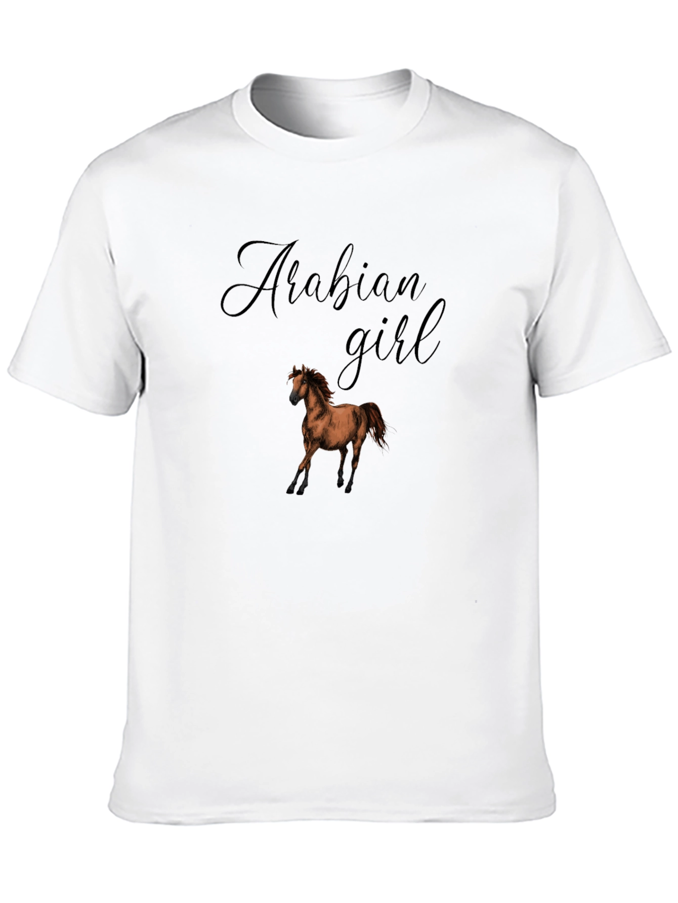 Black Arabian Girl Horse T-Shirt - Black view 10