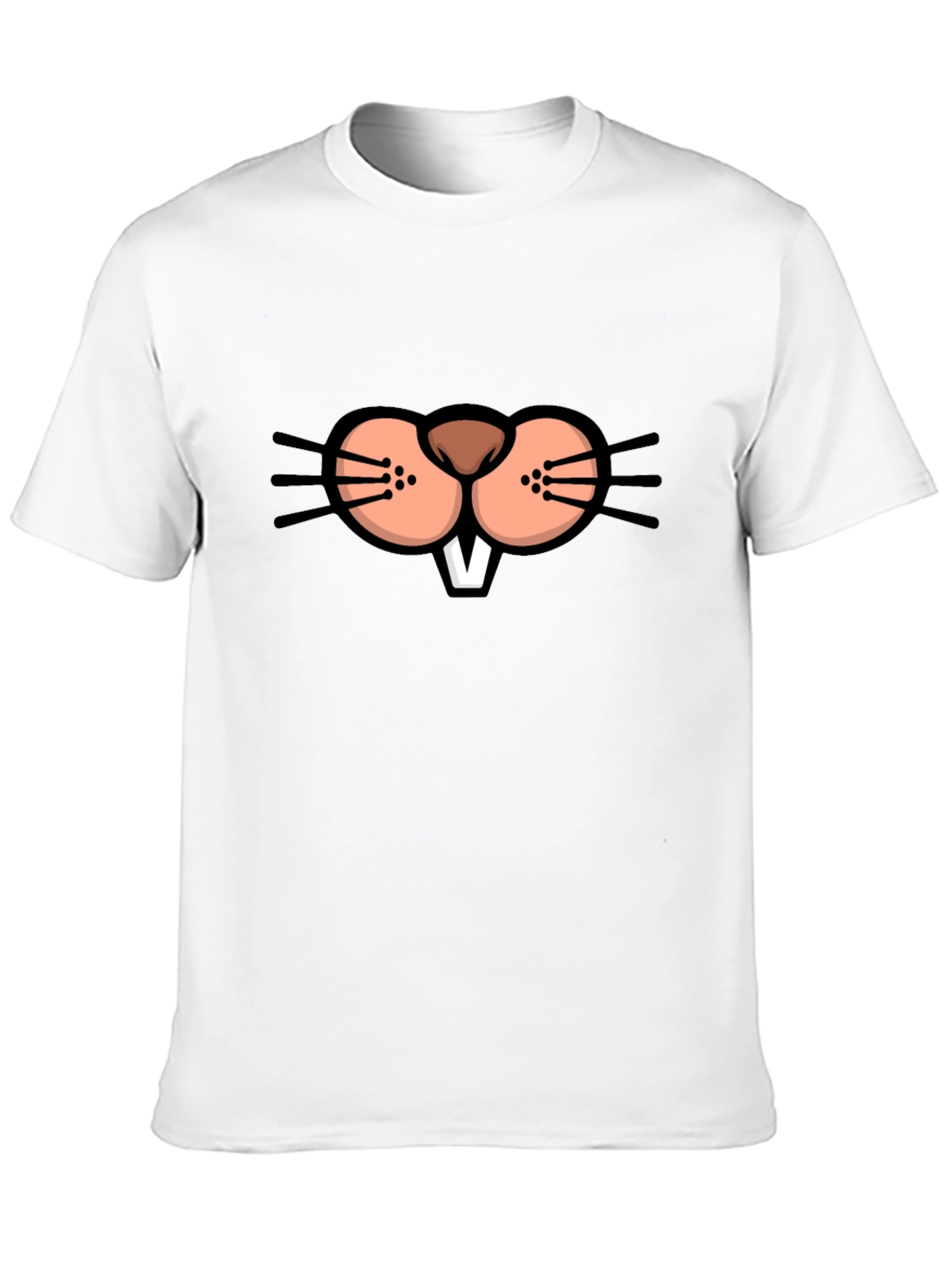 Black Funny Beaver Face Graphic T-Shirt view 10