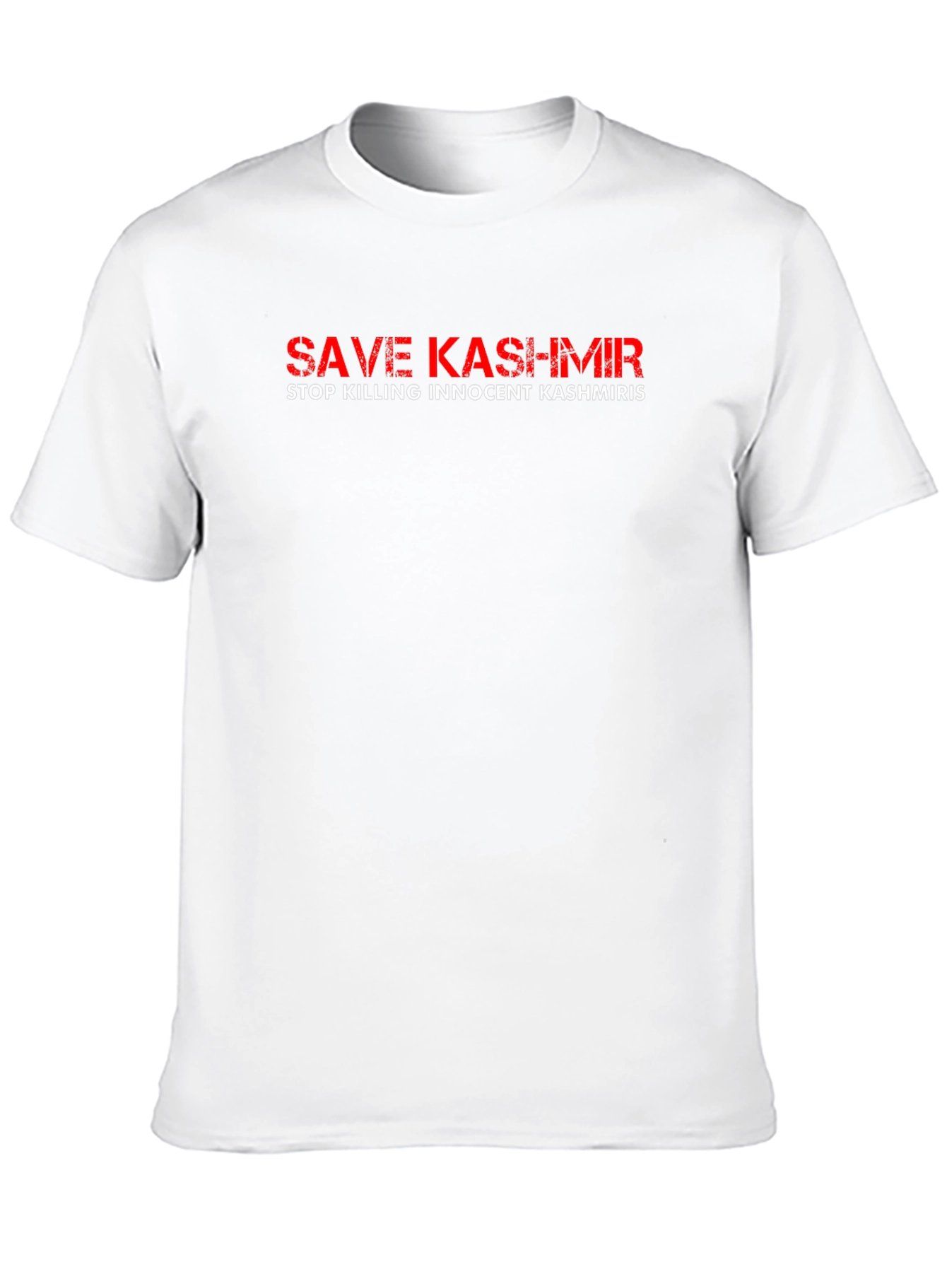 Black Save Kashmir Graphic Tee - Black Cotton Activist Shirt view 10