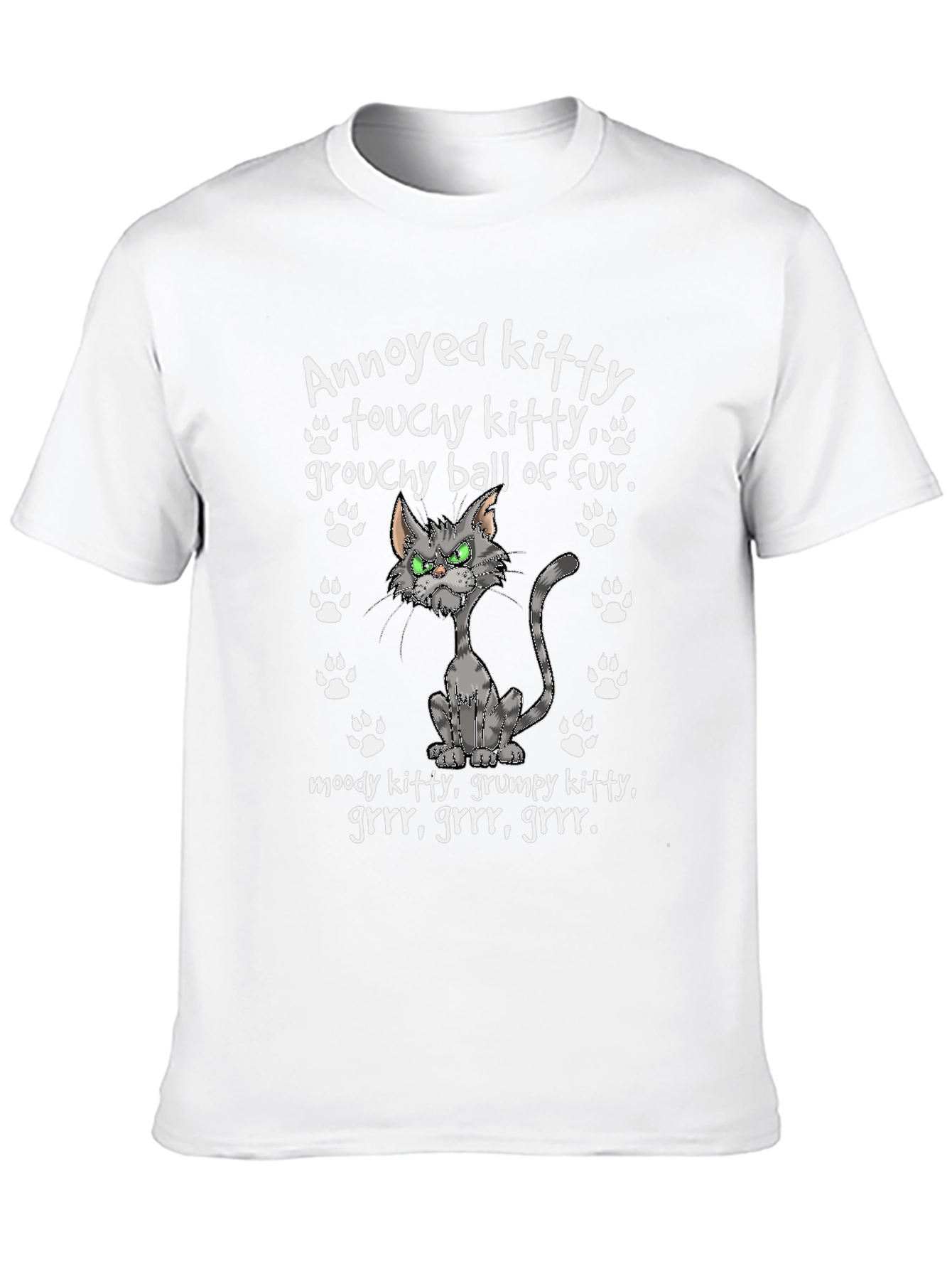 Black Annoyed Kitty T-Shirt - Grumpy Cat Design view 10