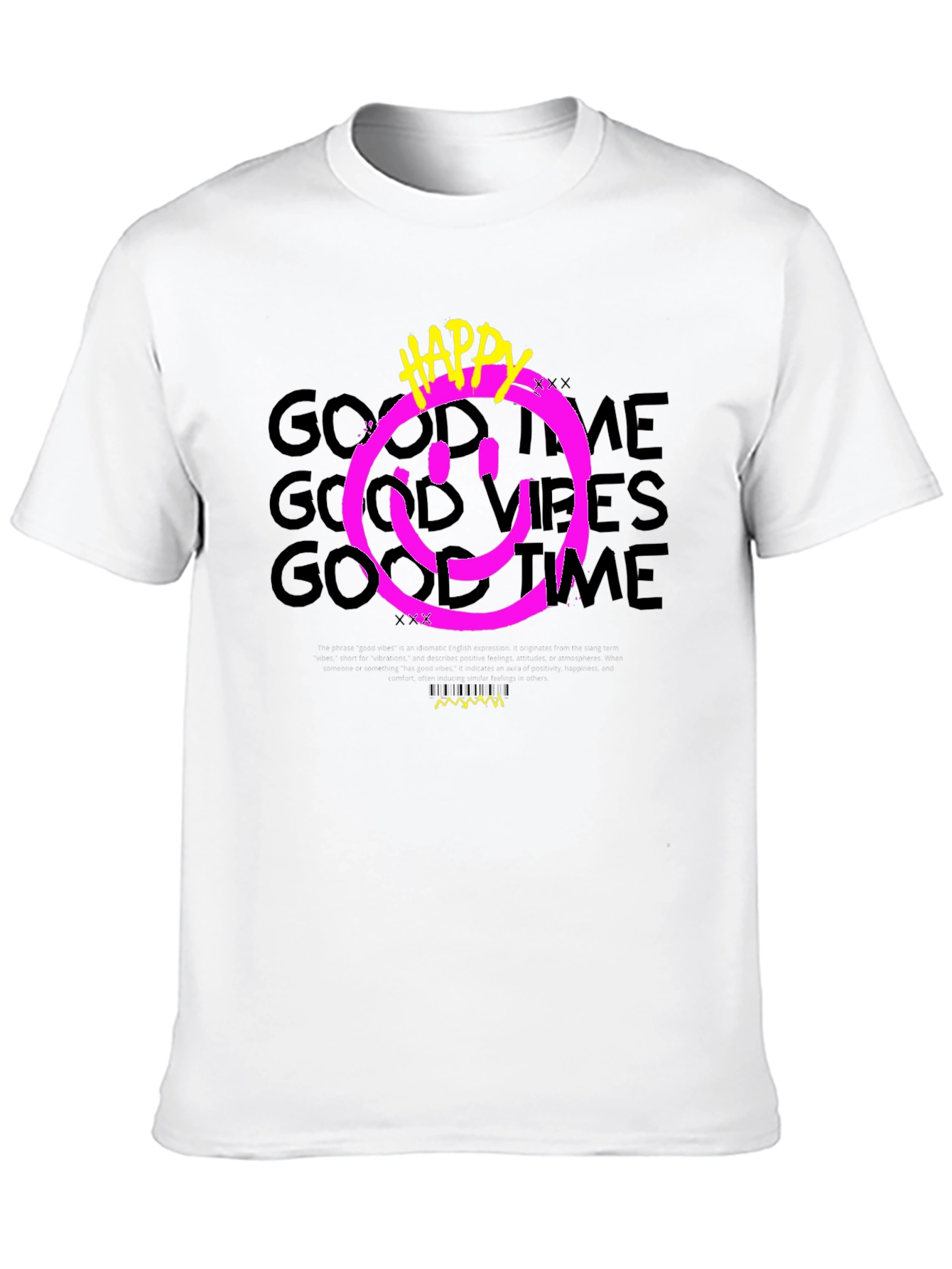 Black Happy Good Vibes Graphic Tee view 10