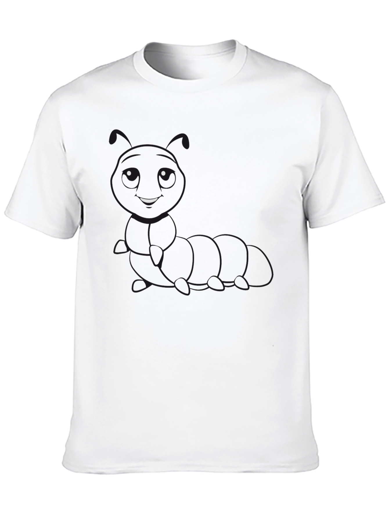 Men's Black Graphic T-Shirt - Caterpillar Design - 10