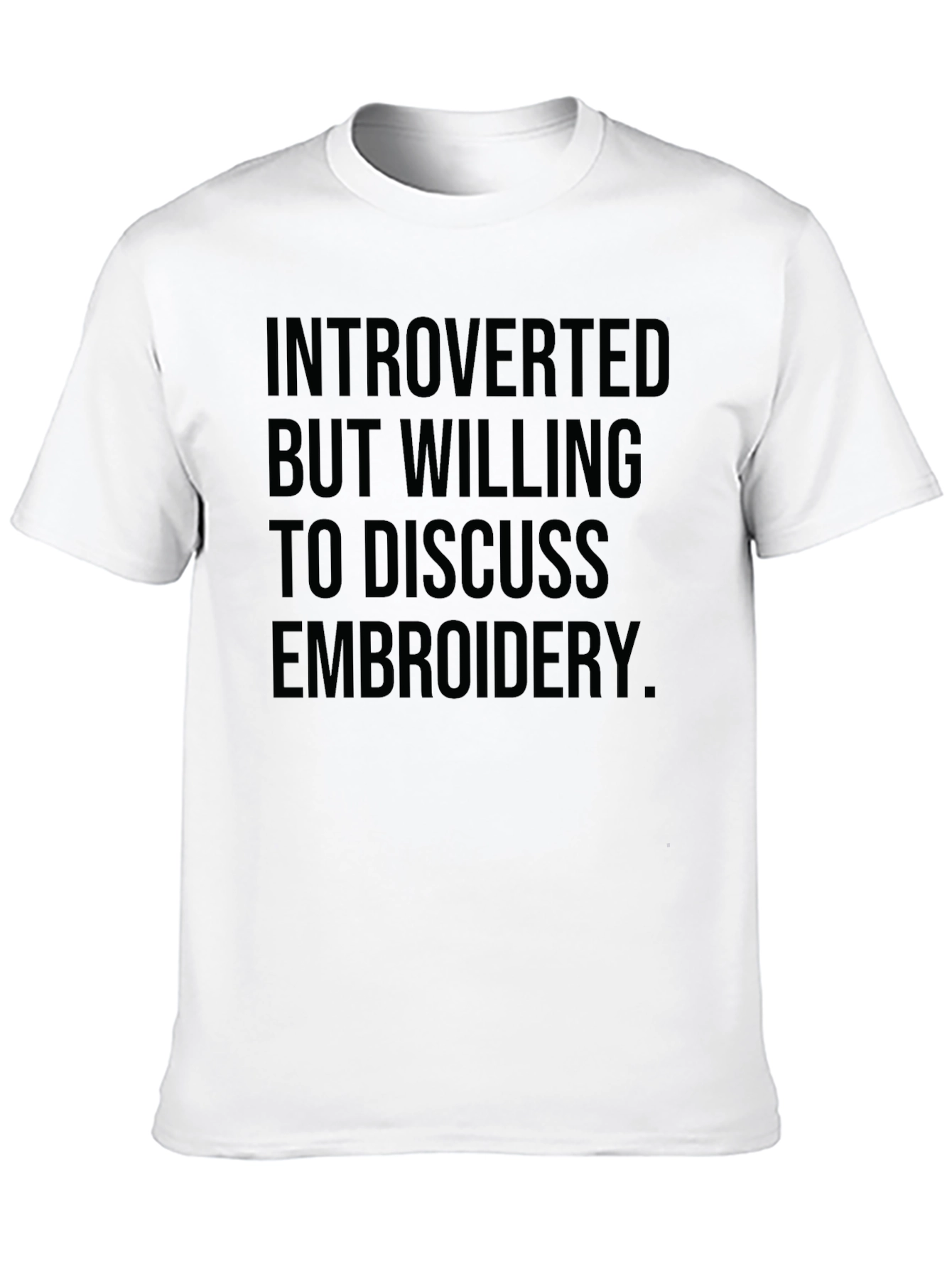 Black Introverted Embroidery Enthusiast T-Shirt view 10