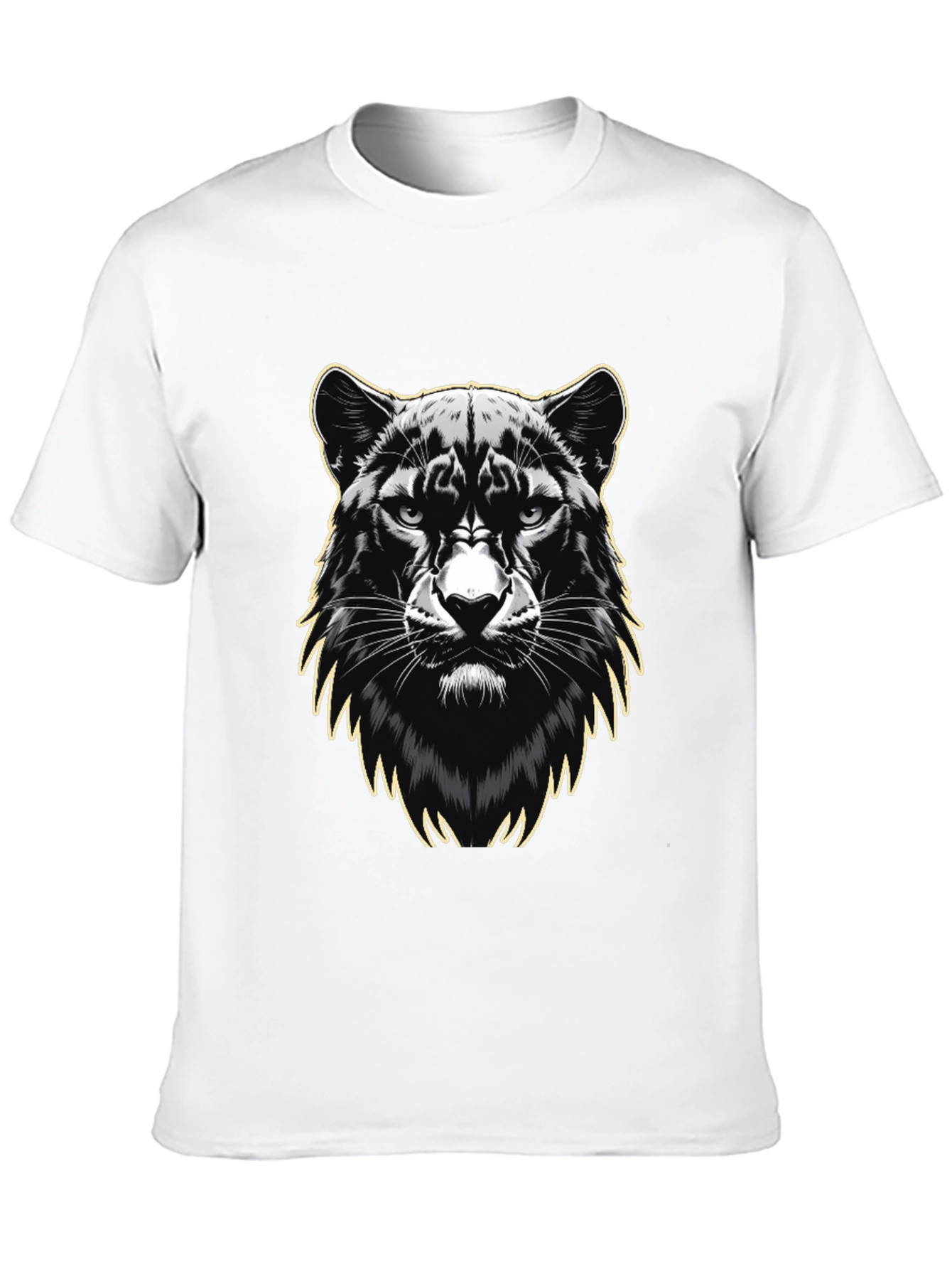 Black Black Panther Graphic Print Men's T-Shirt view 10