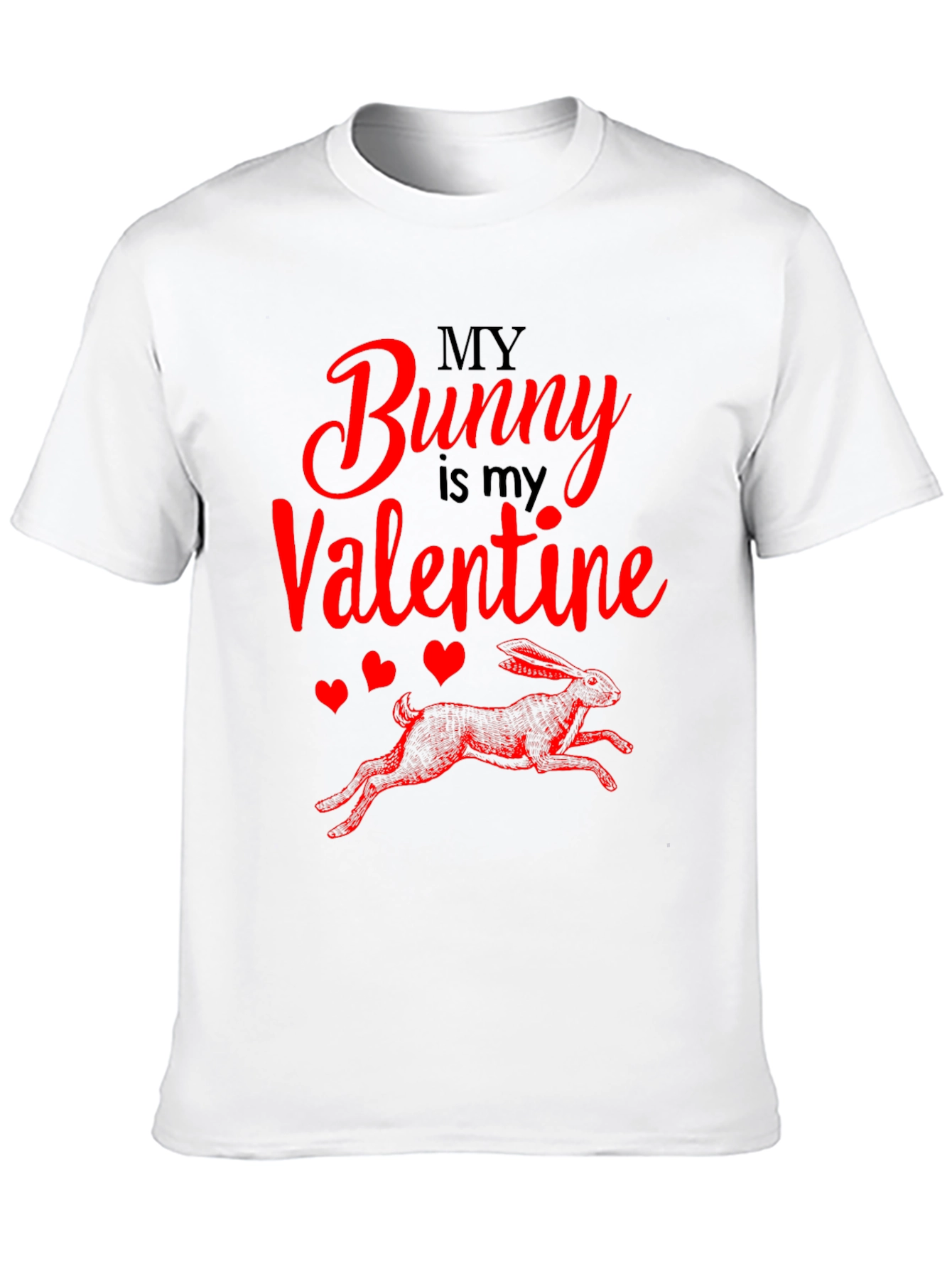 Black My Bunny is My Valentine T-Shirt view 10