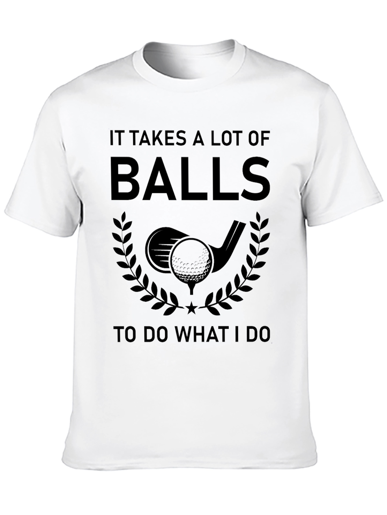 Black Funny Golf T-Shirt - It Takes Balls Graphic Tee view 10