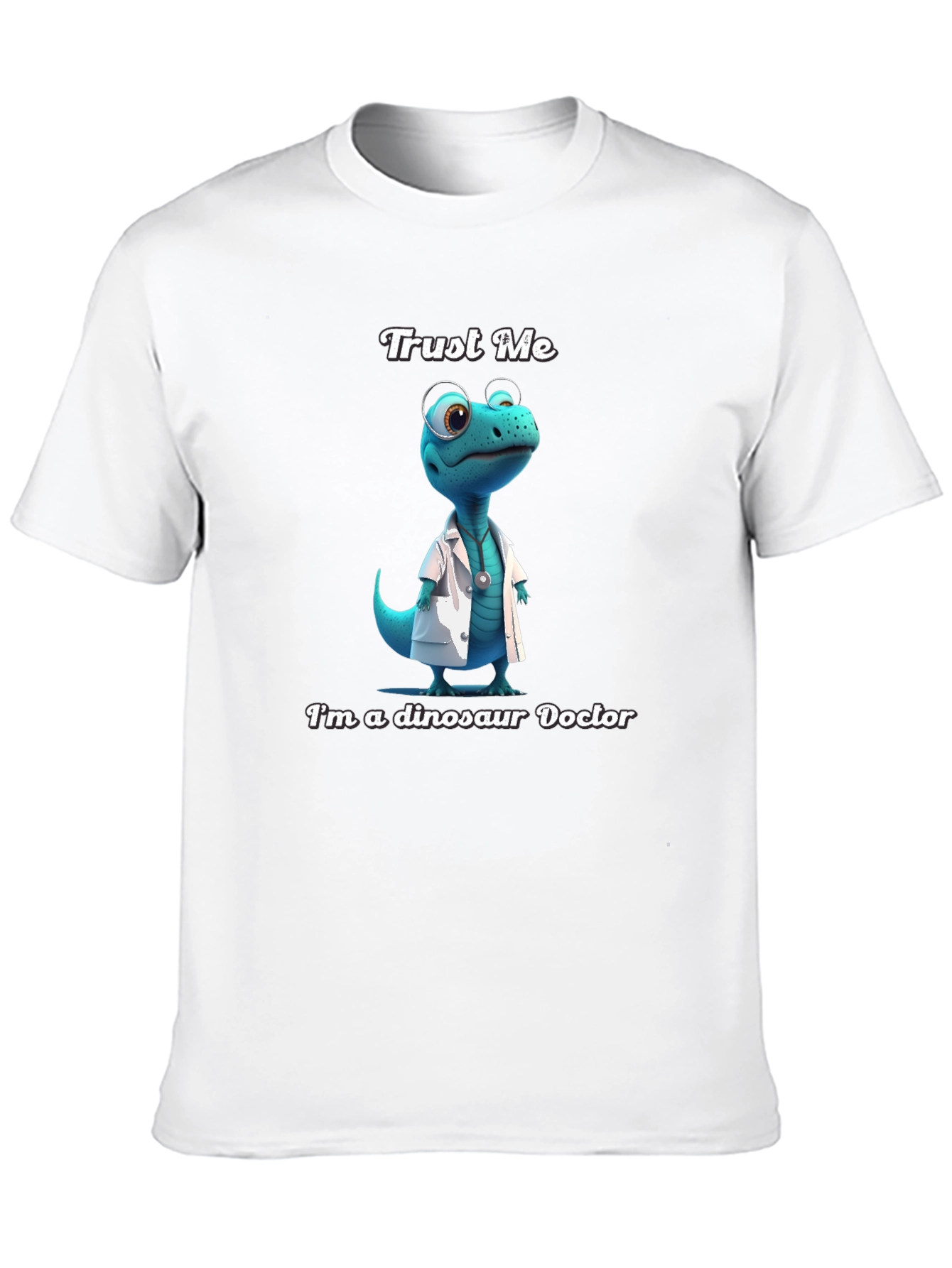 Black Dinosaur Doctor T-Shirt - Trust Me, I'm a Dino Doc! view 10