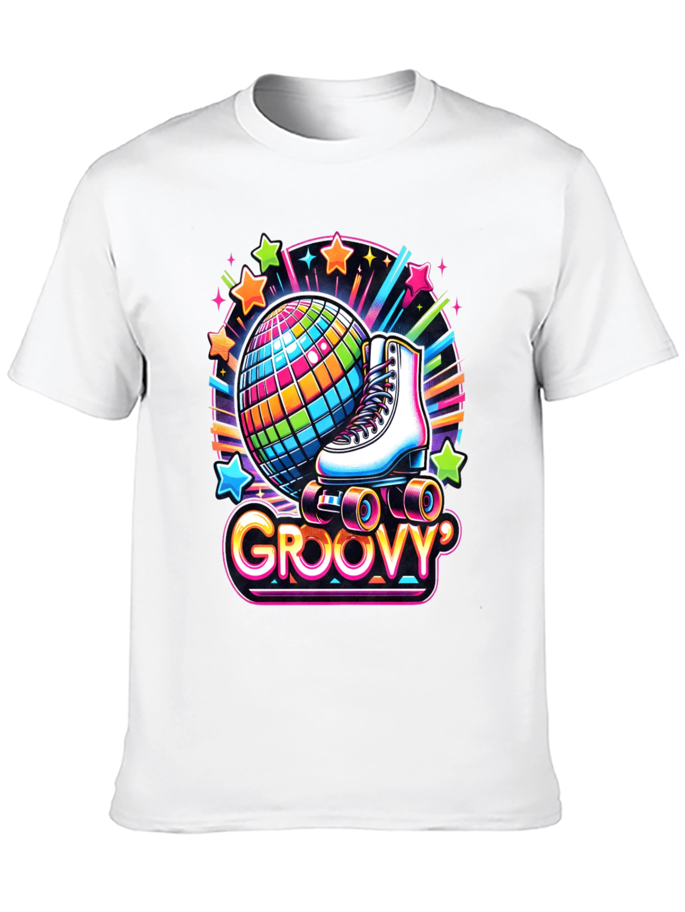 Black Groovy Roller Skate Disco Ball T-Shirt view 10
