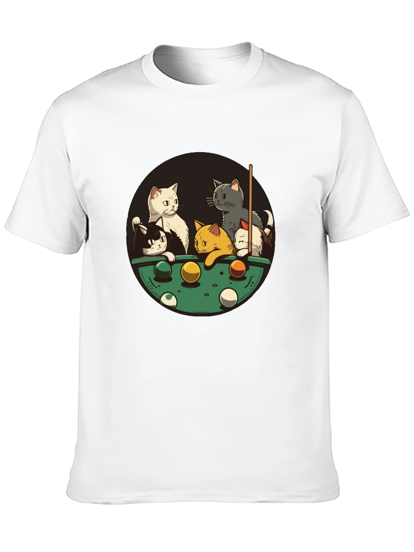 Black Cats Playing Pool Black T-Shirt view 10