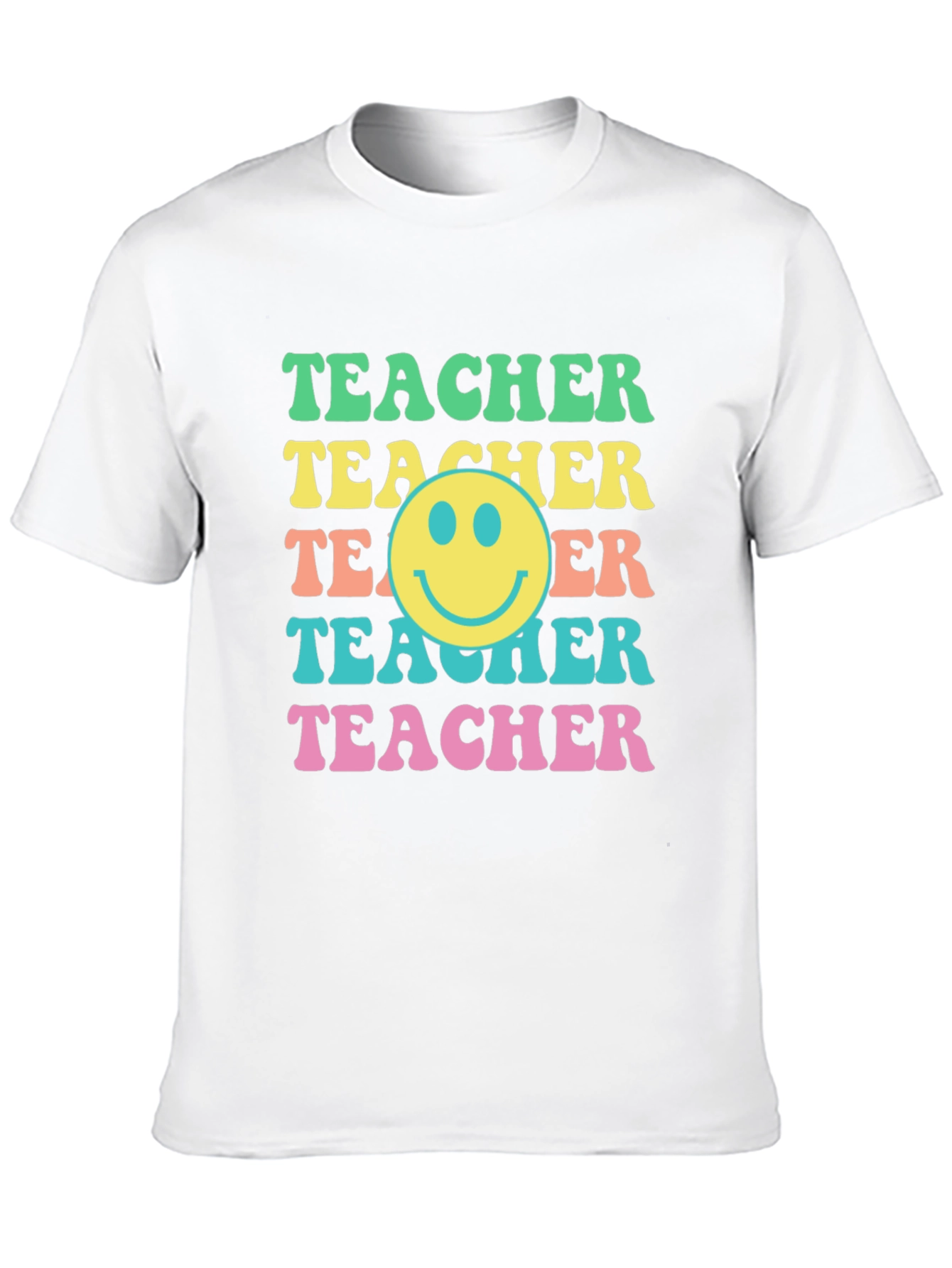 Black Retro Teacher Smiley Face Graphic Tee view 10