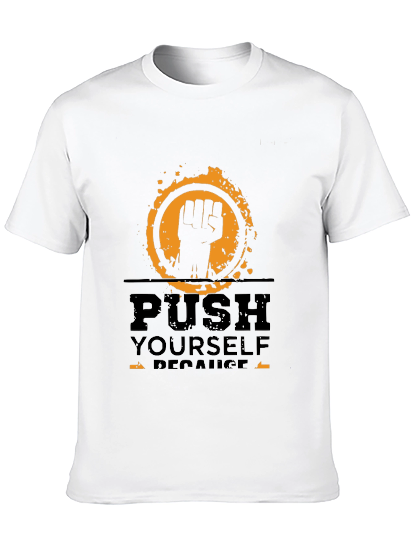 Black Motivational Push Yourself Black T-Shirt view 10