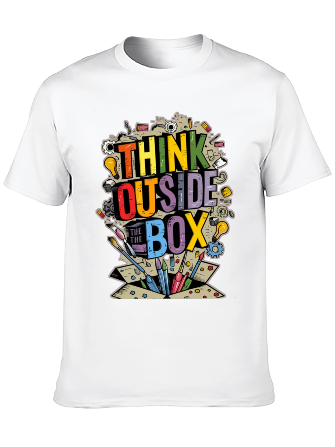 Black Think Outside the Box Graphic T-Shirt view 10