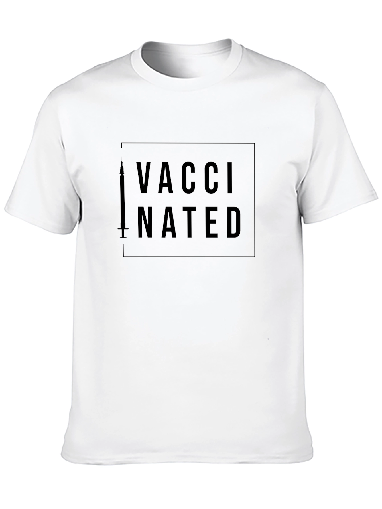 Black Vaccinated Graphic Tee - Black Unisex T-Shirt view 10