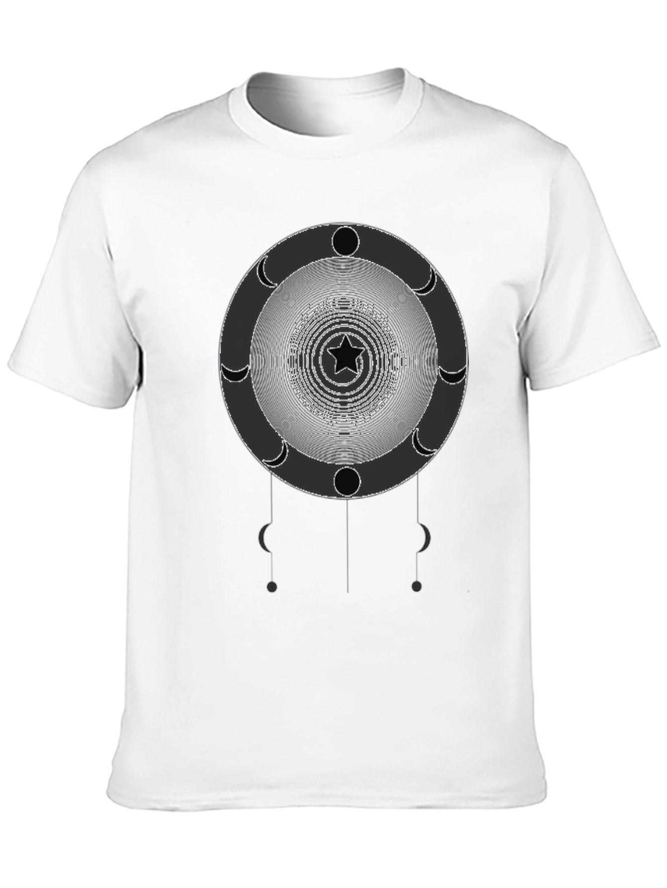 Black Mystic Moon Star Graphic Black T-Shirt view 10