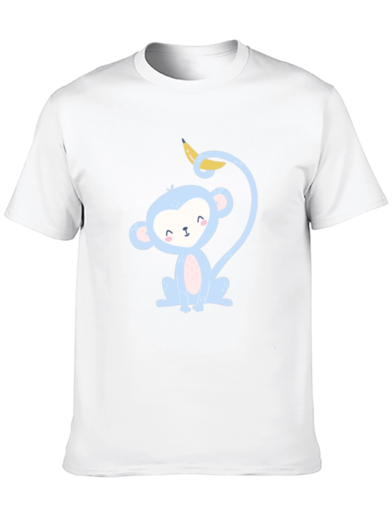 Black Cute Monkey Banana T-Shirt -  Playful Cartoon Graphic Tee view 10