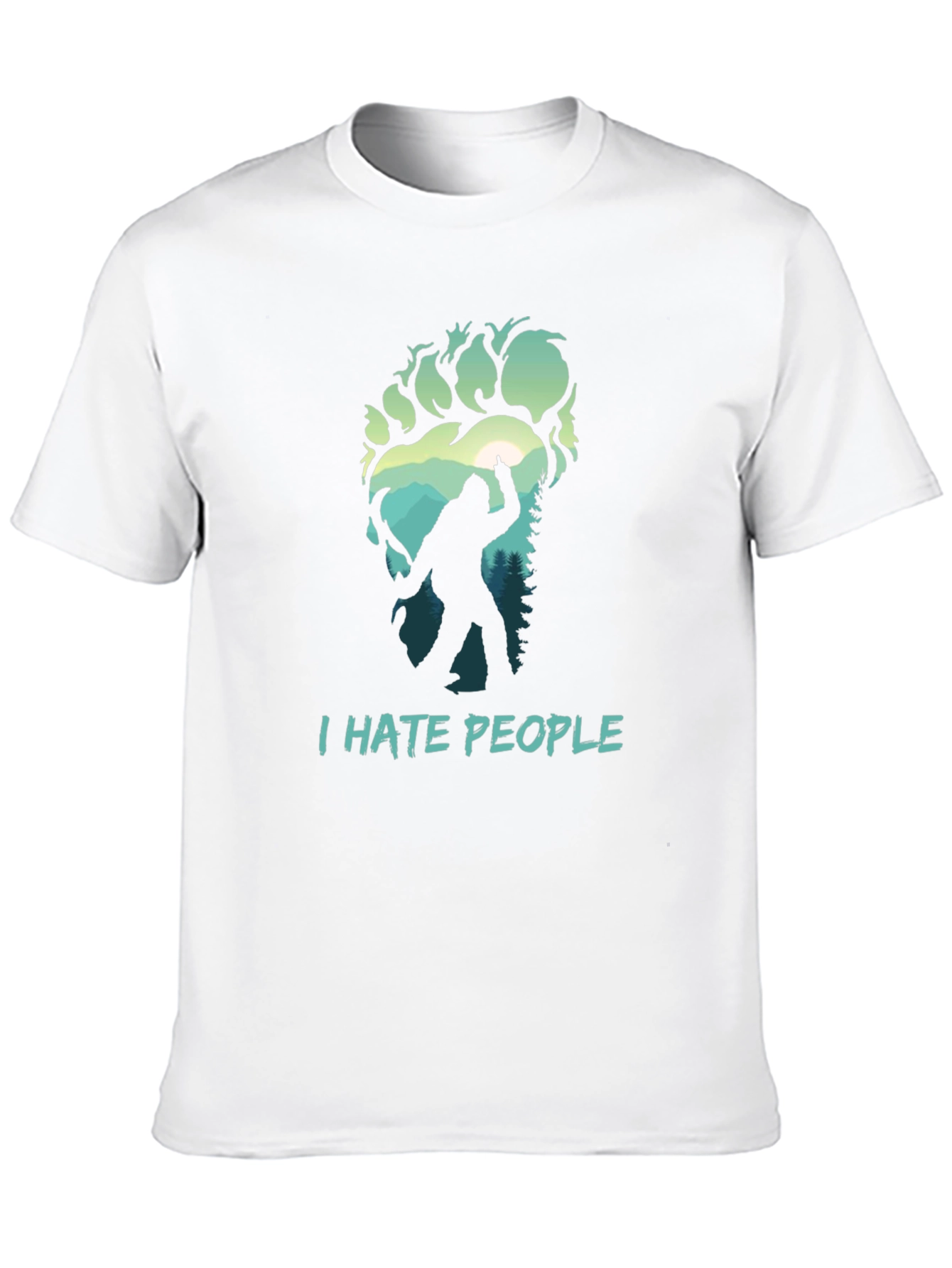 Black I Hate People Bigfoot T-Shirt view 10