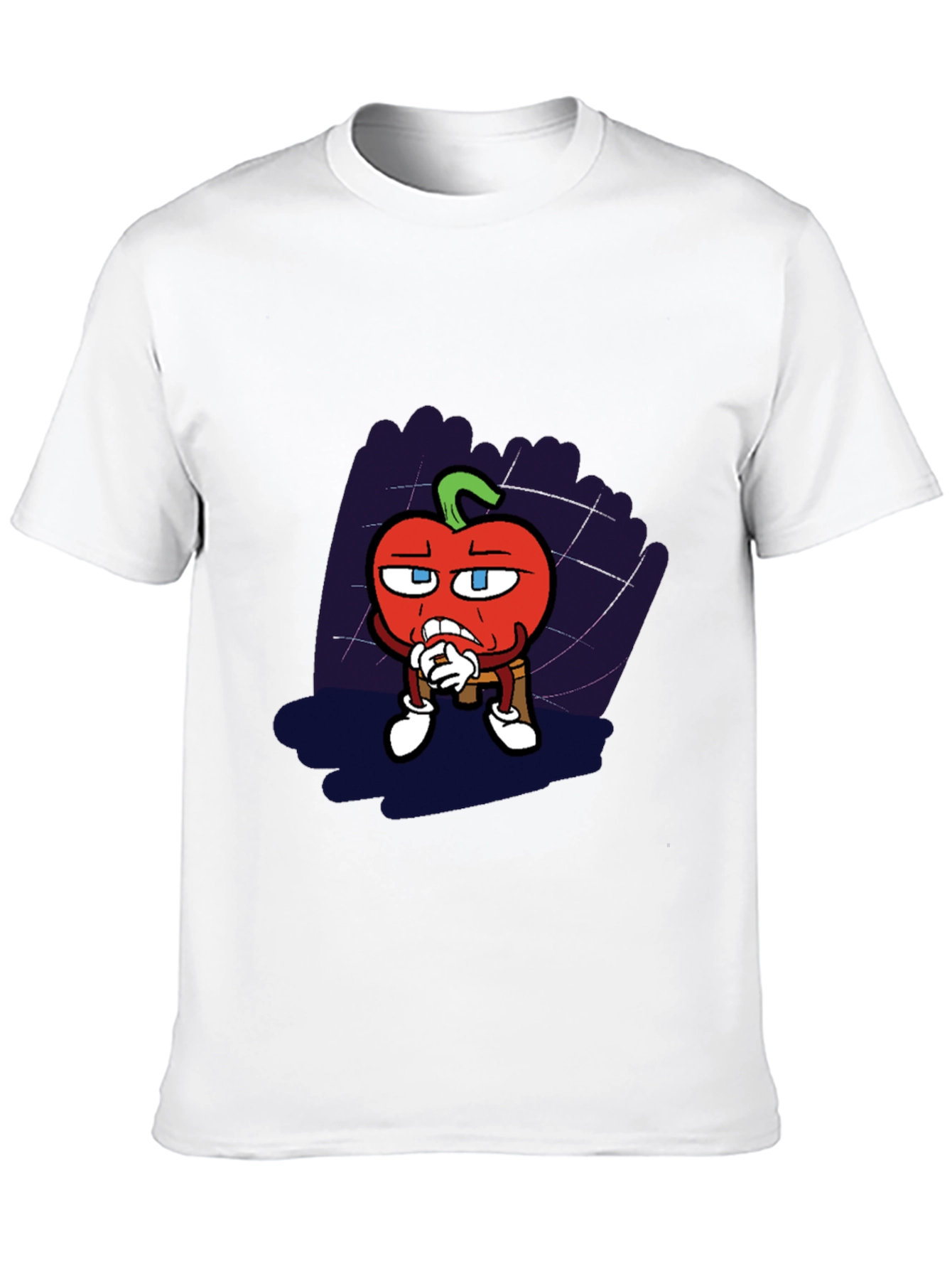 Black Cartoon Tomato Graphic Black T-Shirt view 10