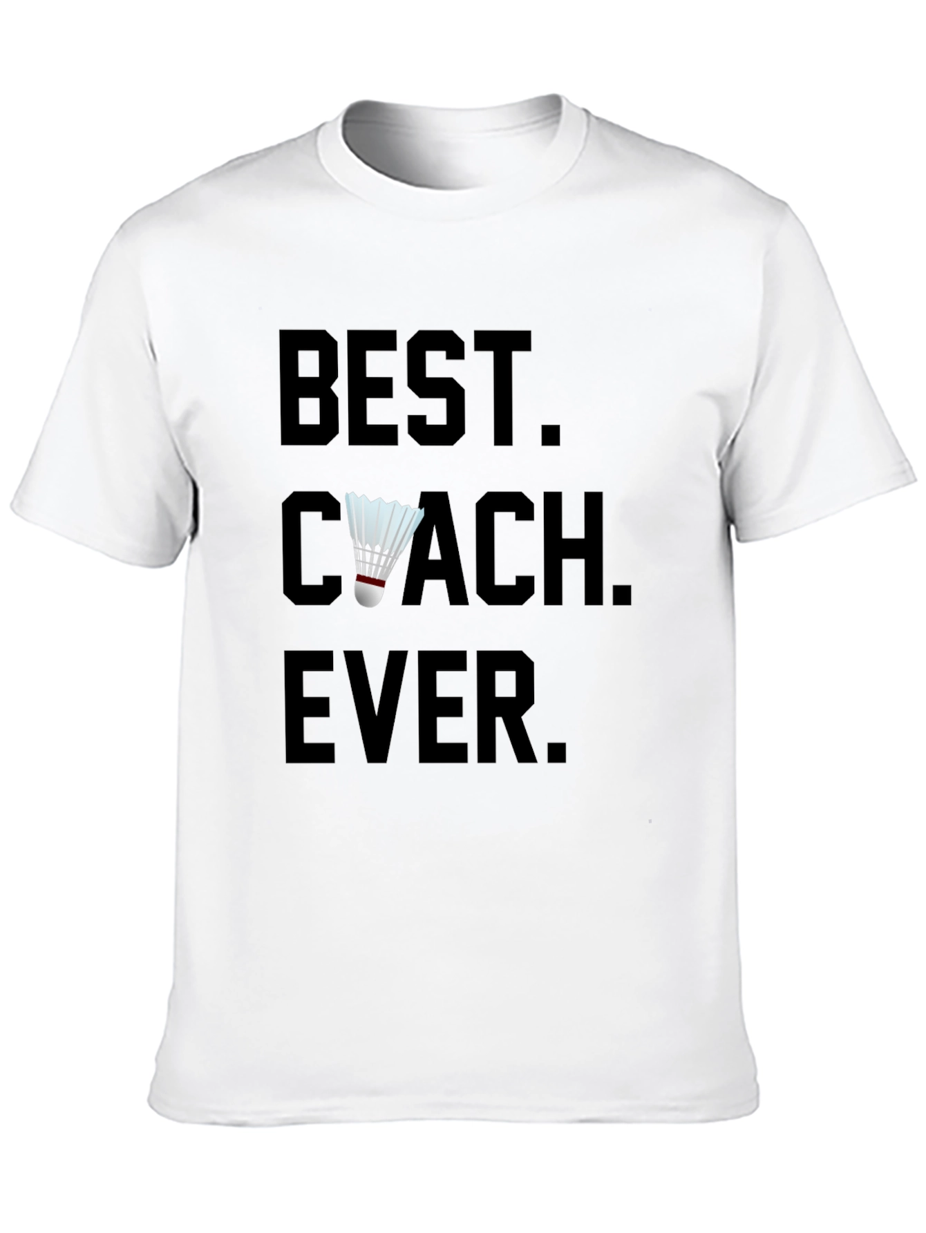 Black Best Coach Ever Shuttlecock T-Shirt view 10