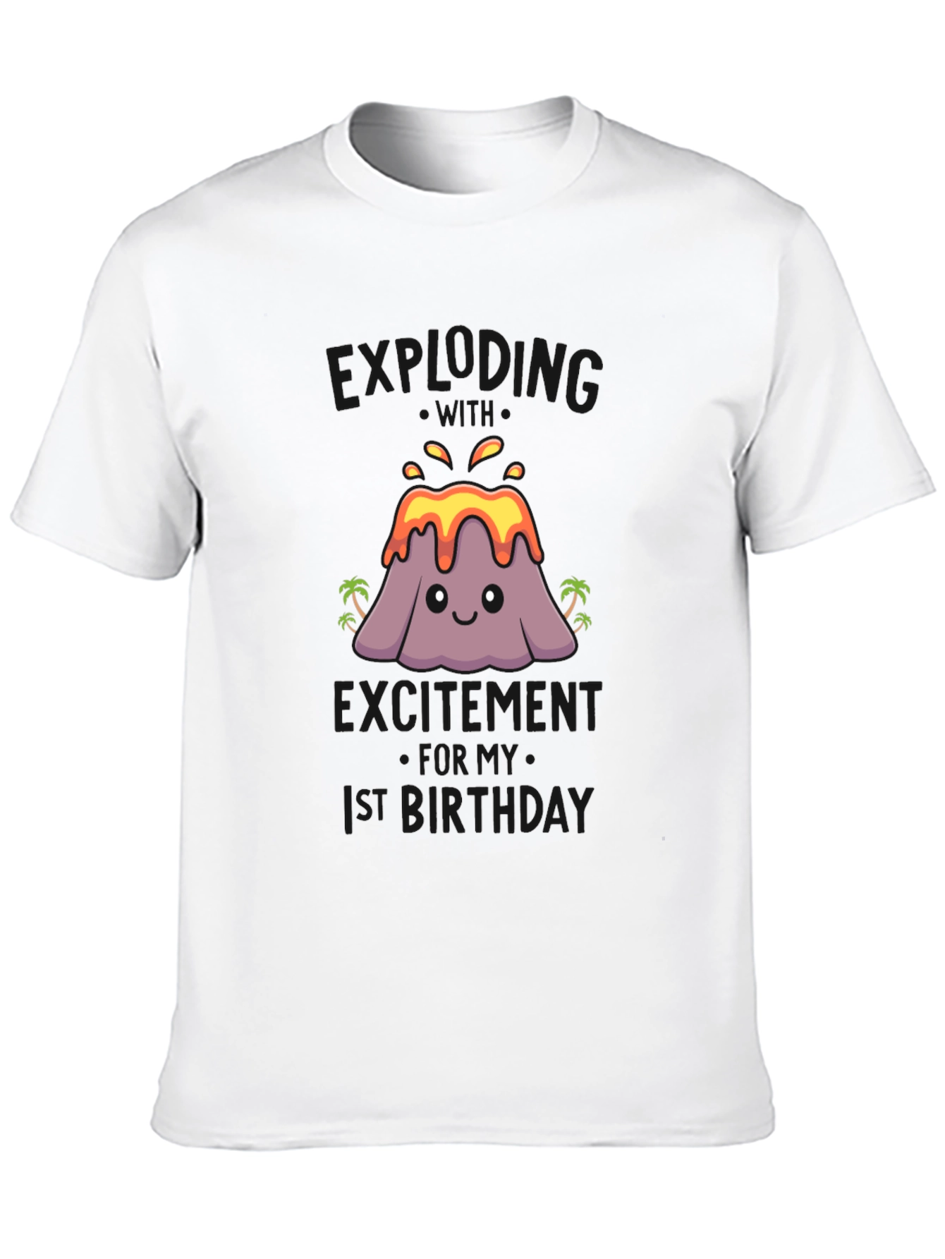 Black Volcano 1st Birthday Shirt view 10