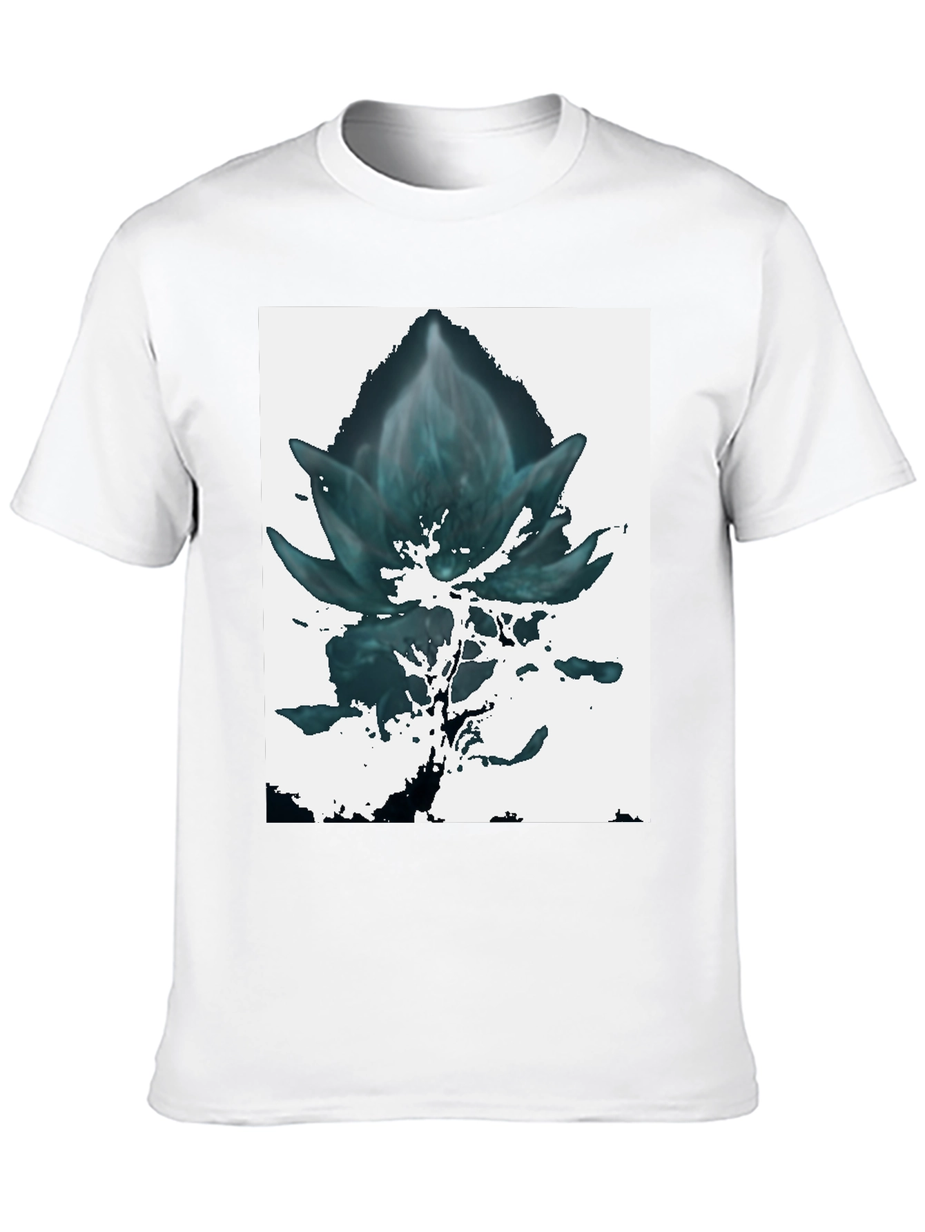 Black Abstract Floral Graphic Tee - Black view 10