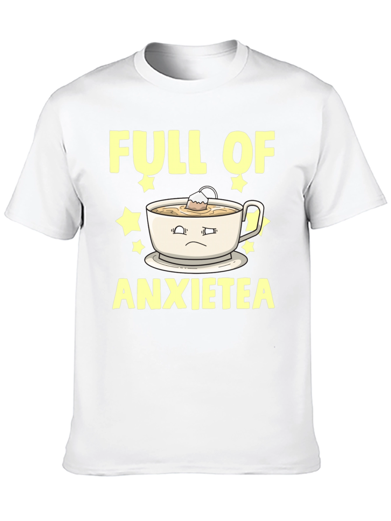 Black Full of Anxietea Graphic Tee - Novelty T-Shirt view 10
