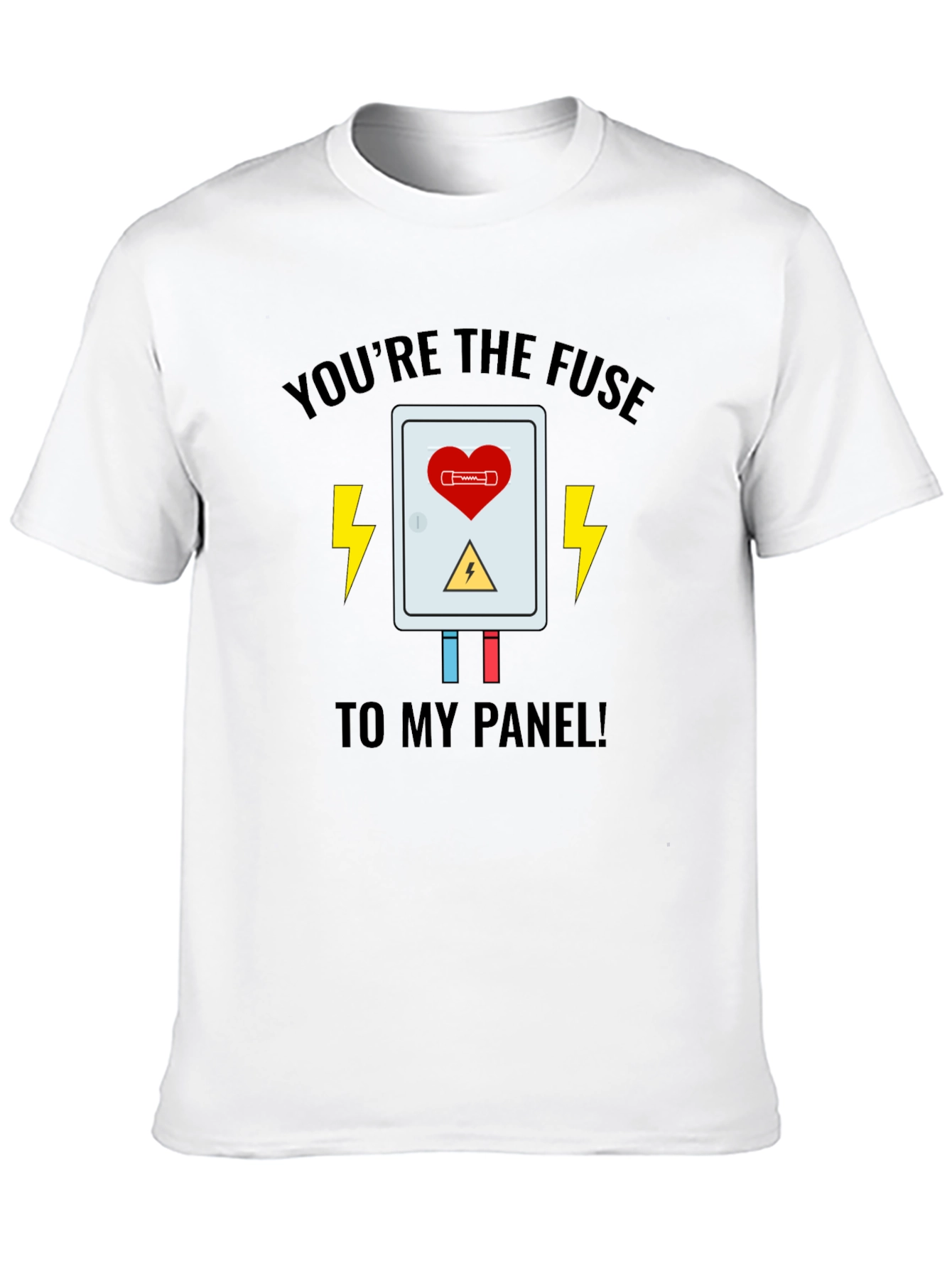 Black You're the Fuse T-Shirt - Electric Love Design view 10