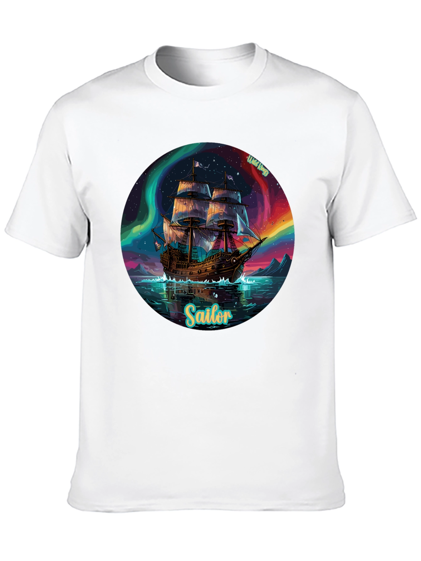 Black Sailor Ship Graphic Tee - Wild Kings Design view 10
