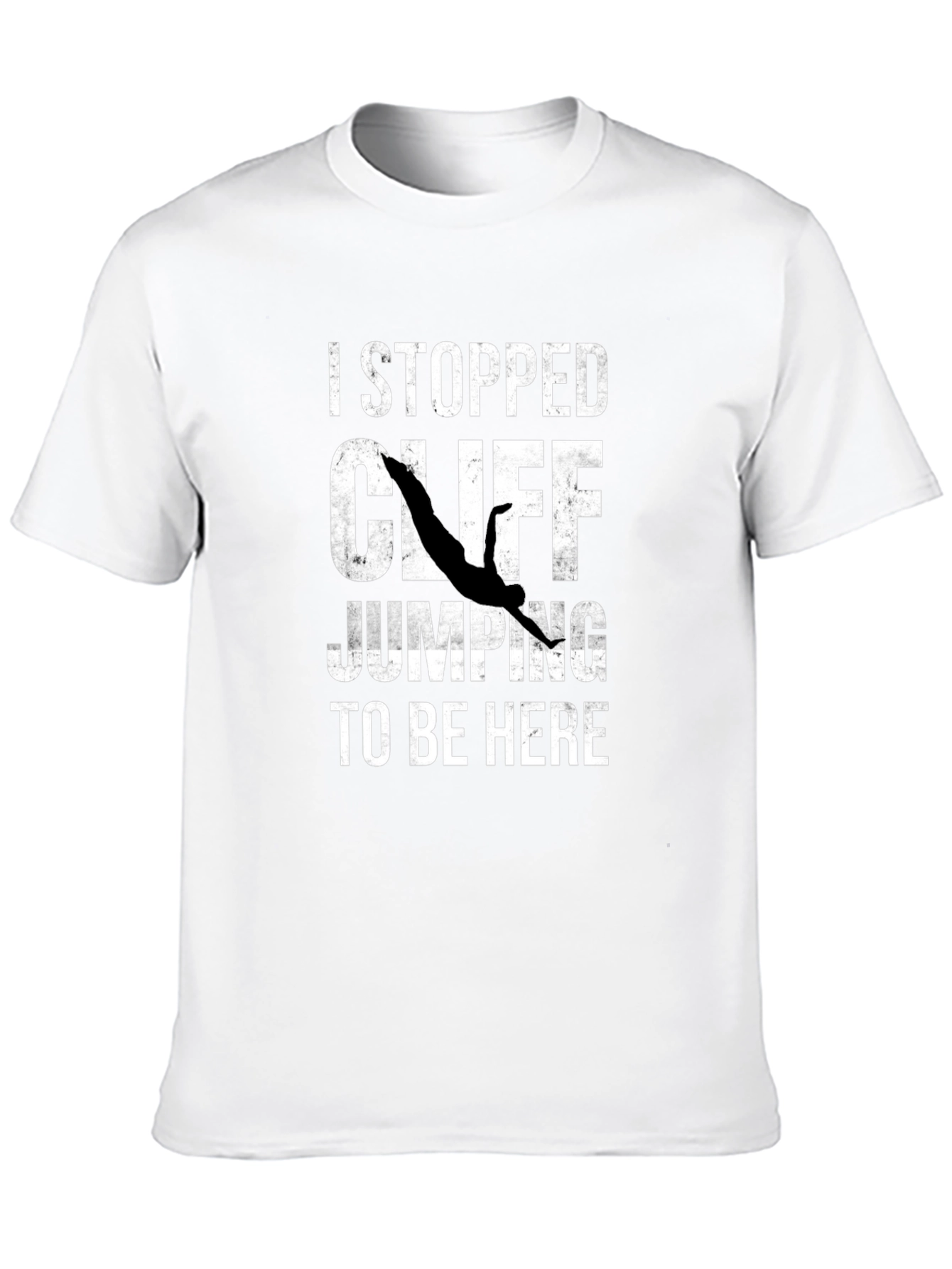 Black I Stopped Cliff Jumping T-Shirt - Funny Graphic Tee view 10