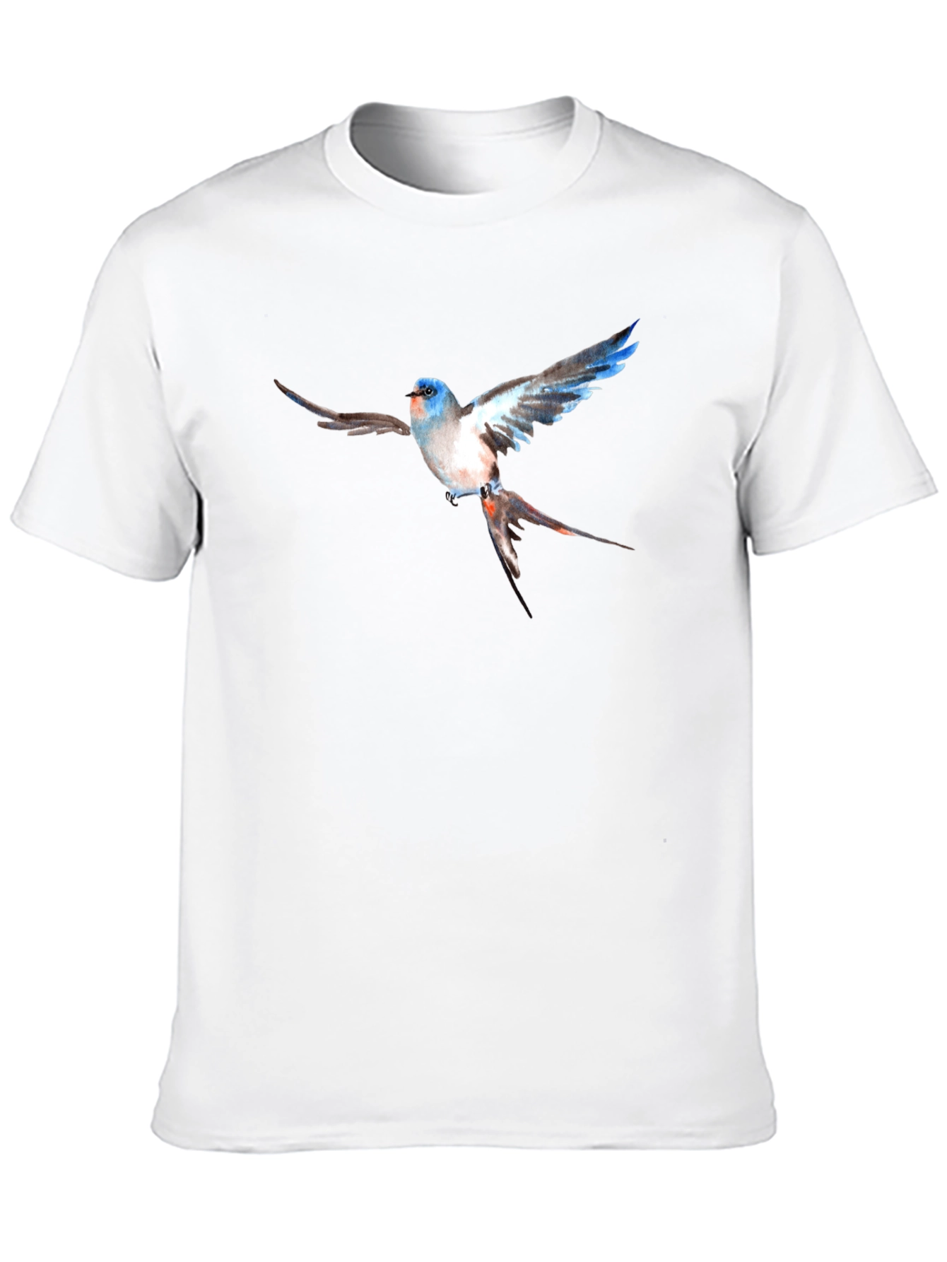 Black Blue Bird Graphic Print Black T-Shirt view 10