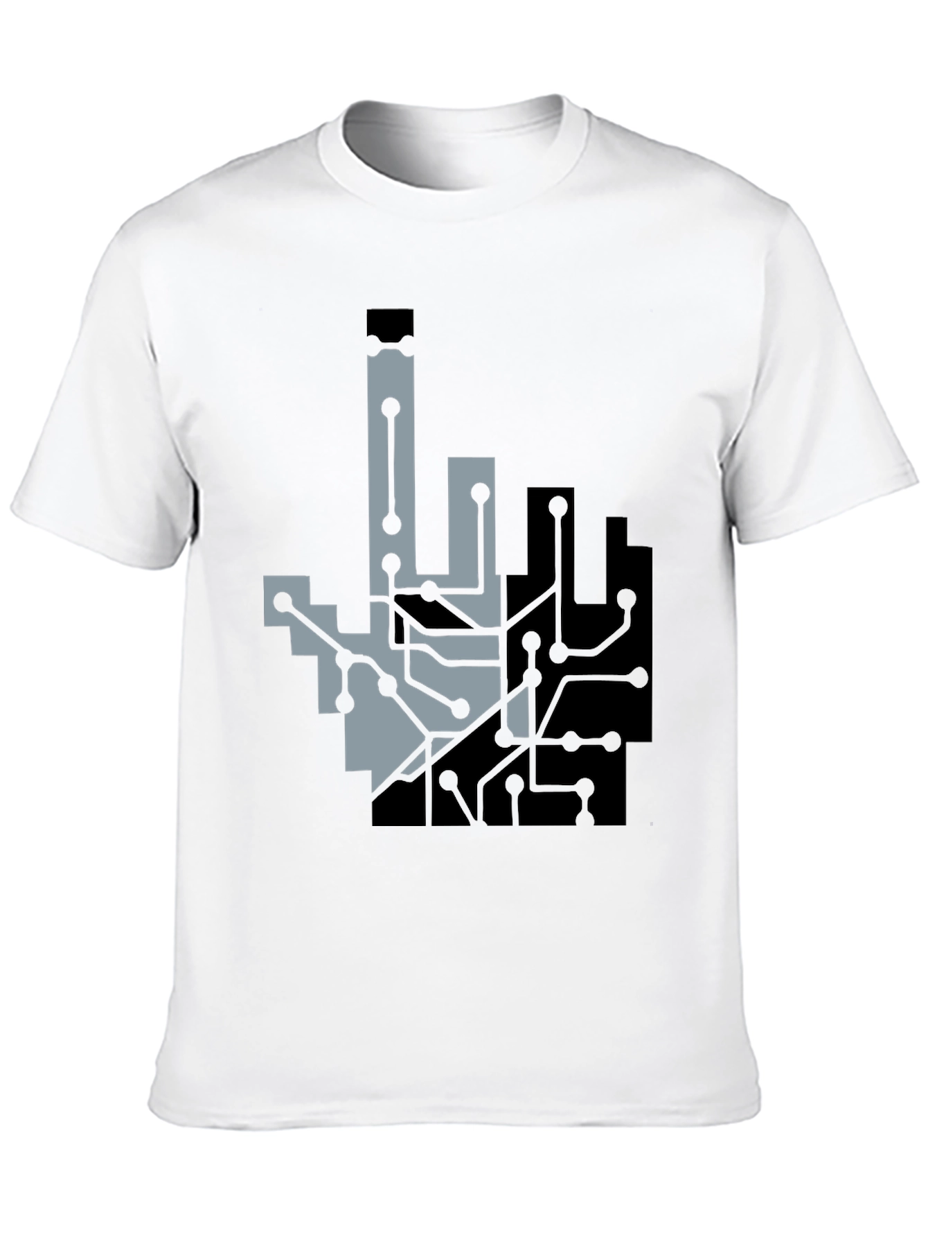 Black Circuit Hand Graphic Tee - Black view 10