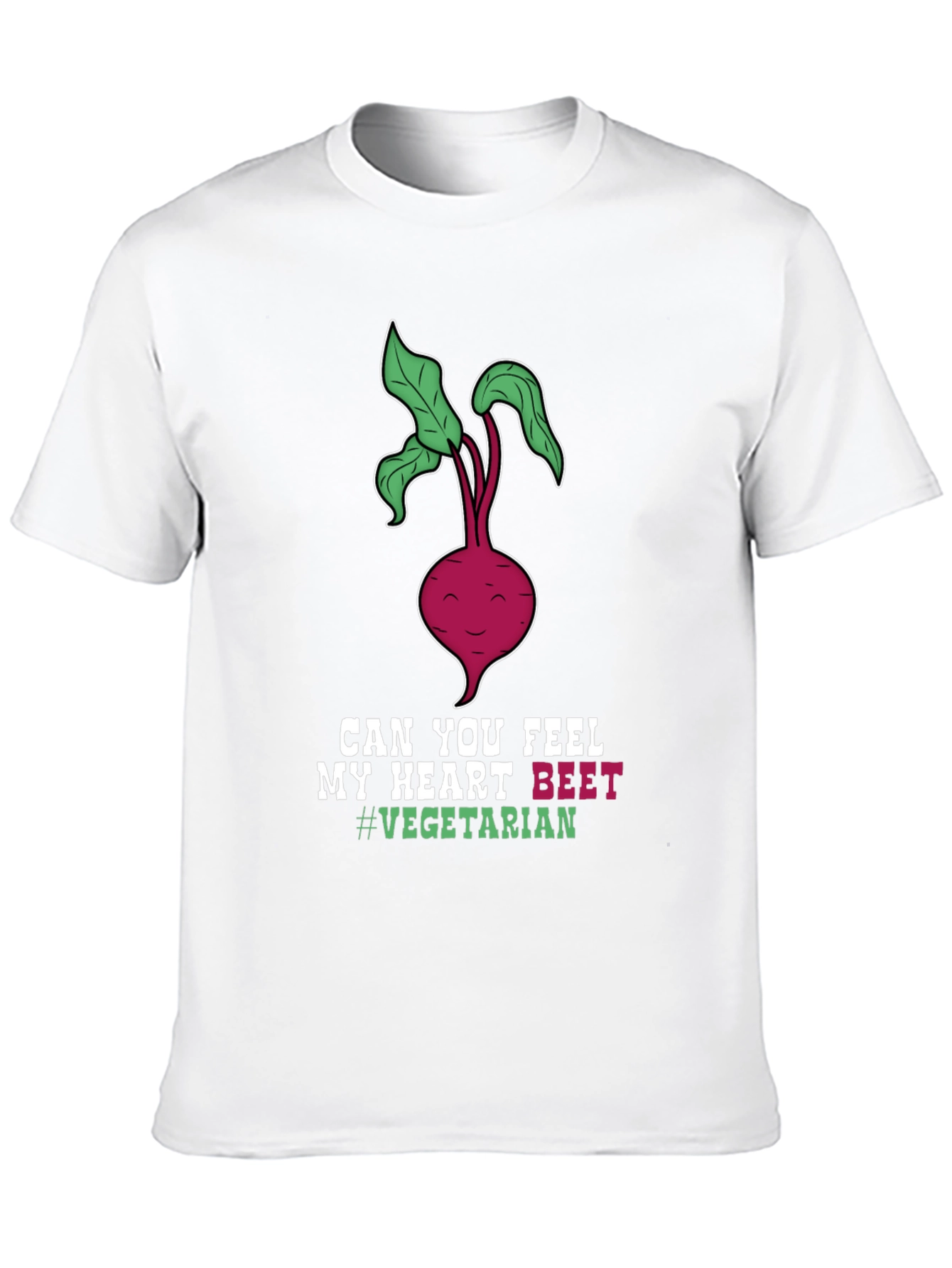 Black Vegetarian Beet Heart T-Shirt - Funny Vegan Tee view 10