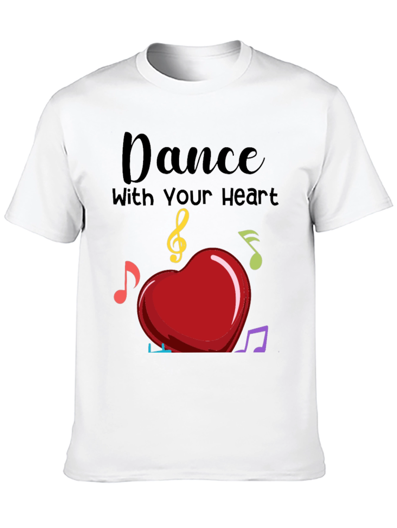 Black Dance with Your Heart T-Shirt - Musical Heart Tee view 10