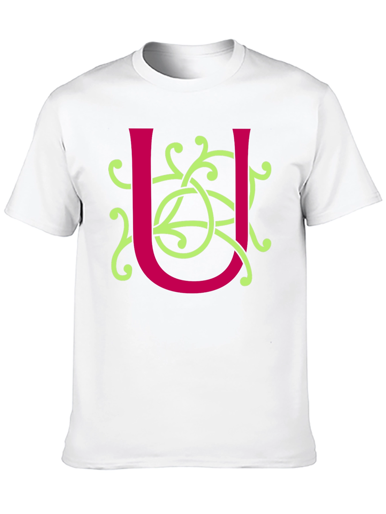 Black Celtic Knot U Letter Graphic T-Shirt view 10