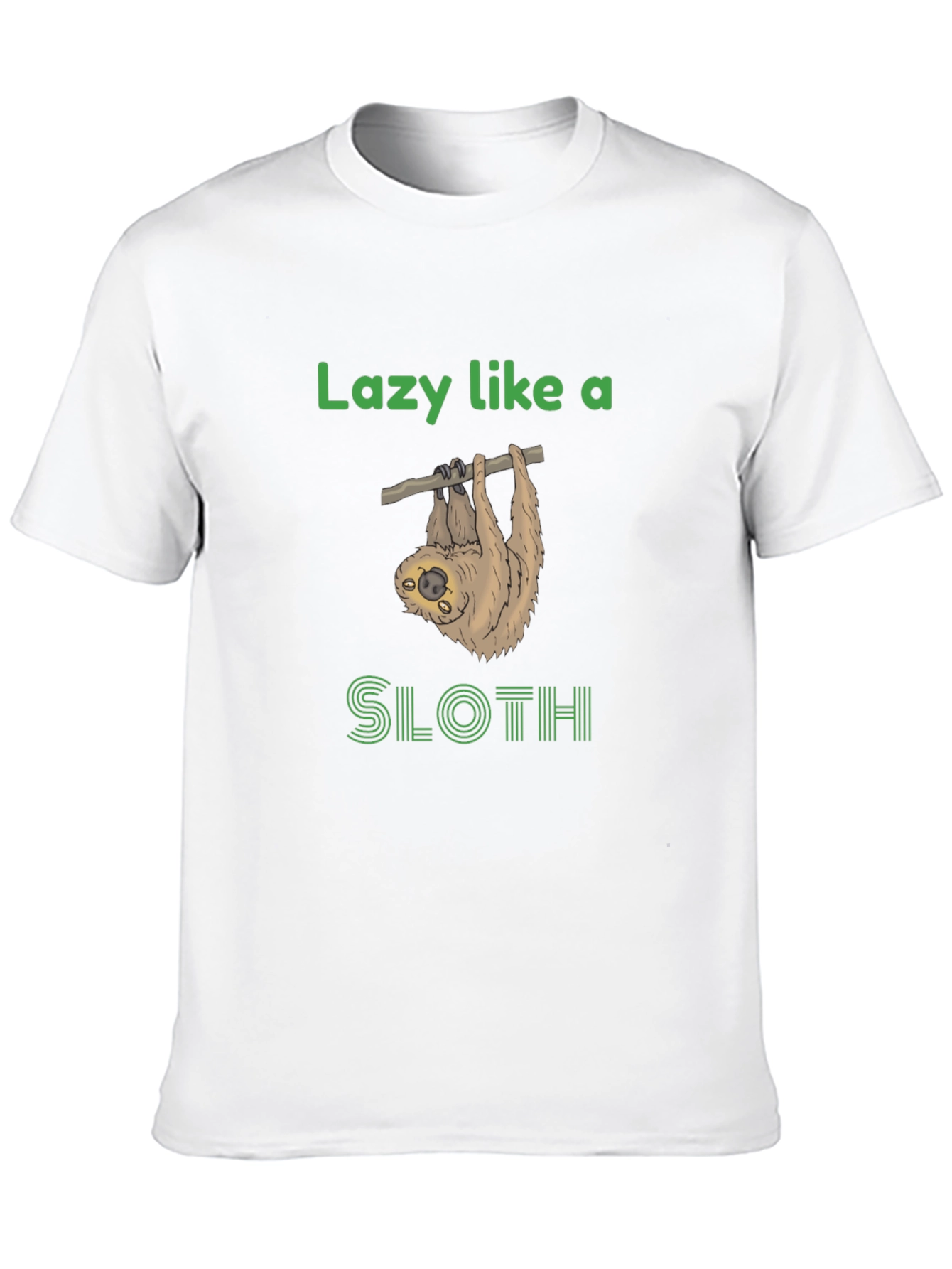 Black Lazy Sloth Graphic Tee - Funny Novelty T-Shirt view 10