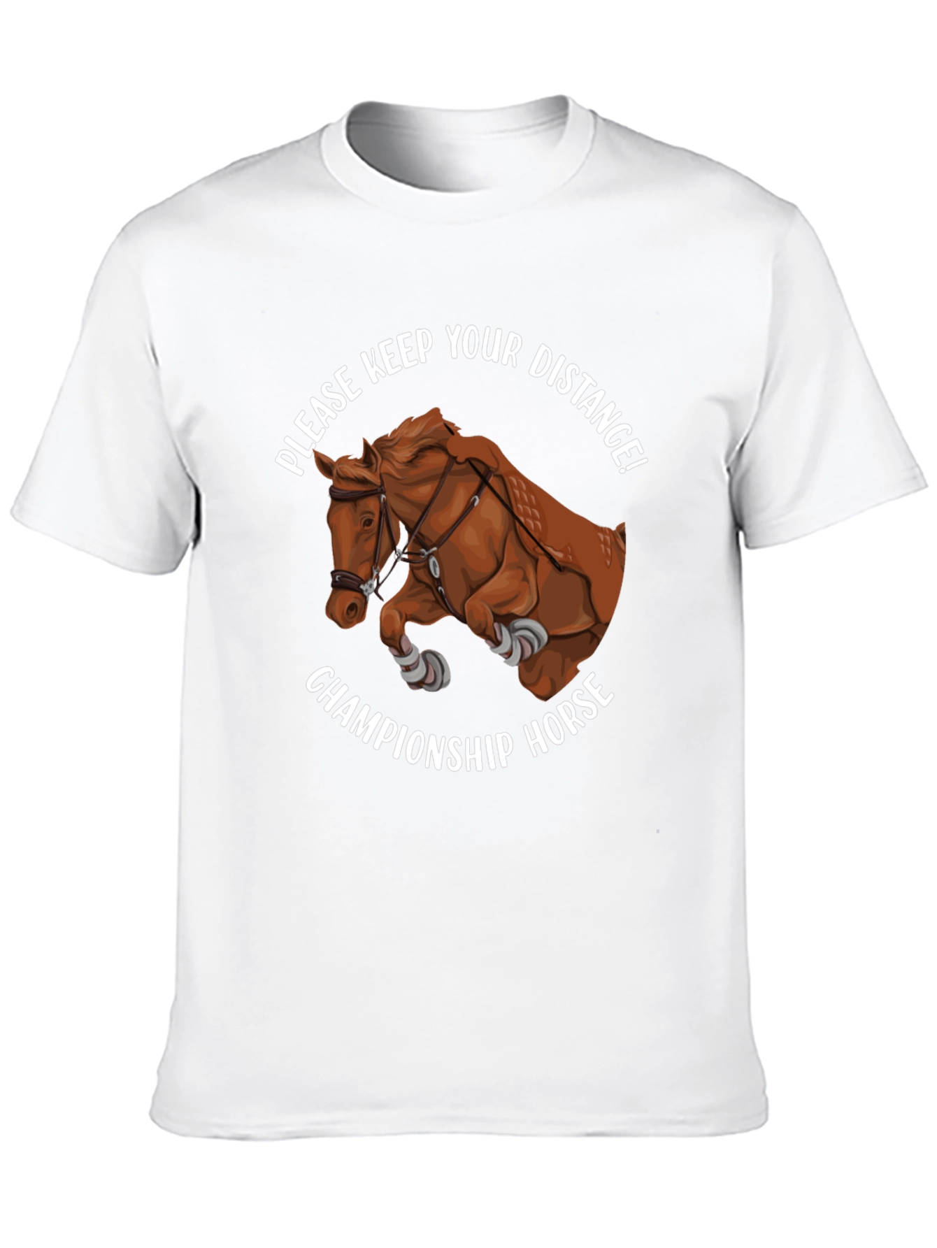 Black Championship Horse T-Shirt - Keep Your Distance Equestrian Tee view 10