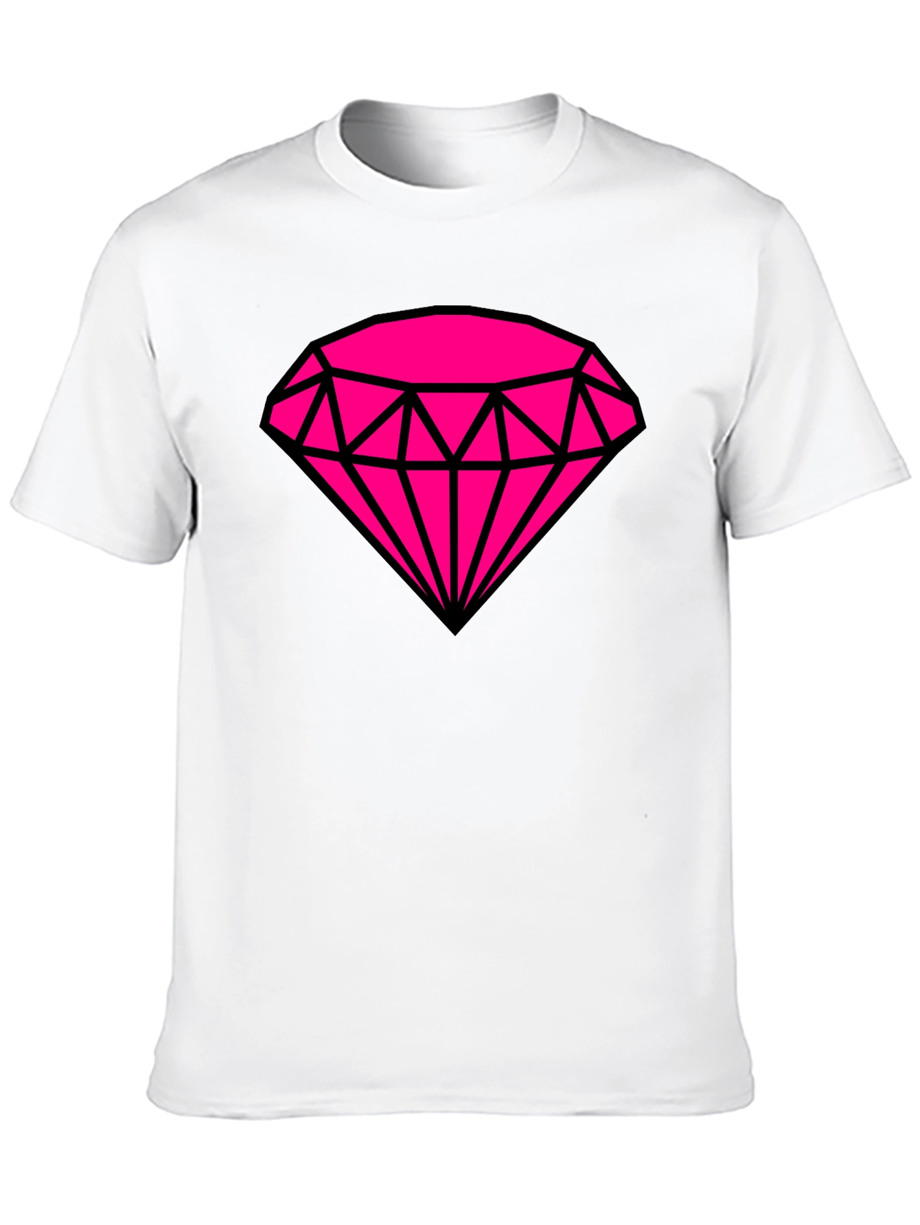 Black Bold Graphic Tee: Hot Pink Diamond Design view 10