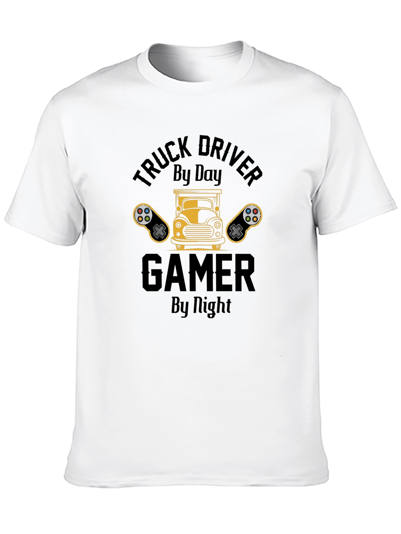 Black Truck Driver Gamer T-Shirt - Black view 10