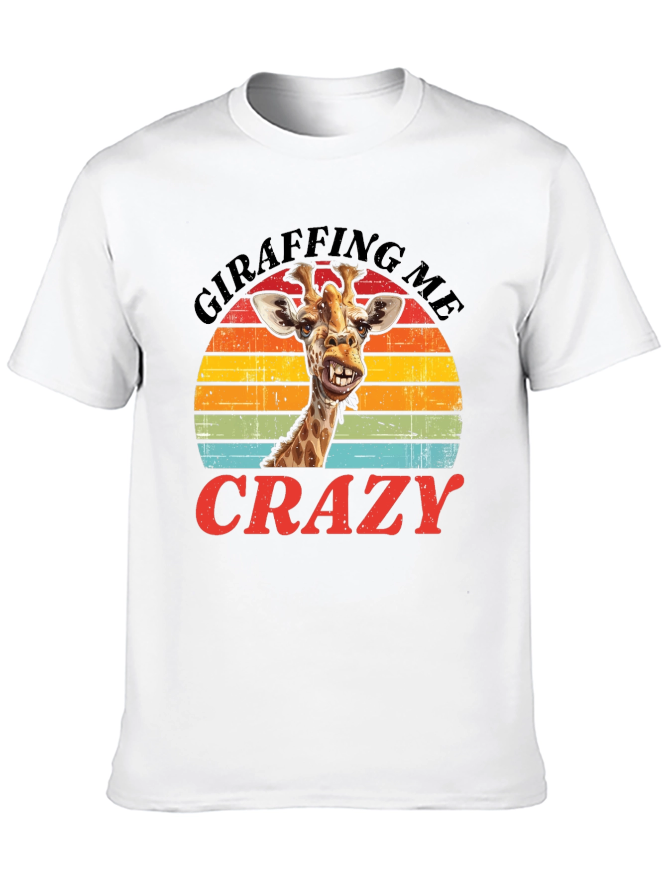 Black Giraffing Me Crazy Graphic Tee - Hilarious Giraffe T-Shirt view 10