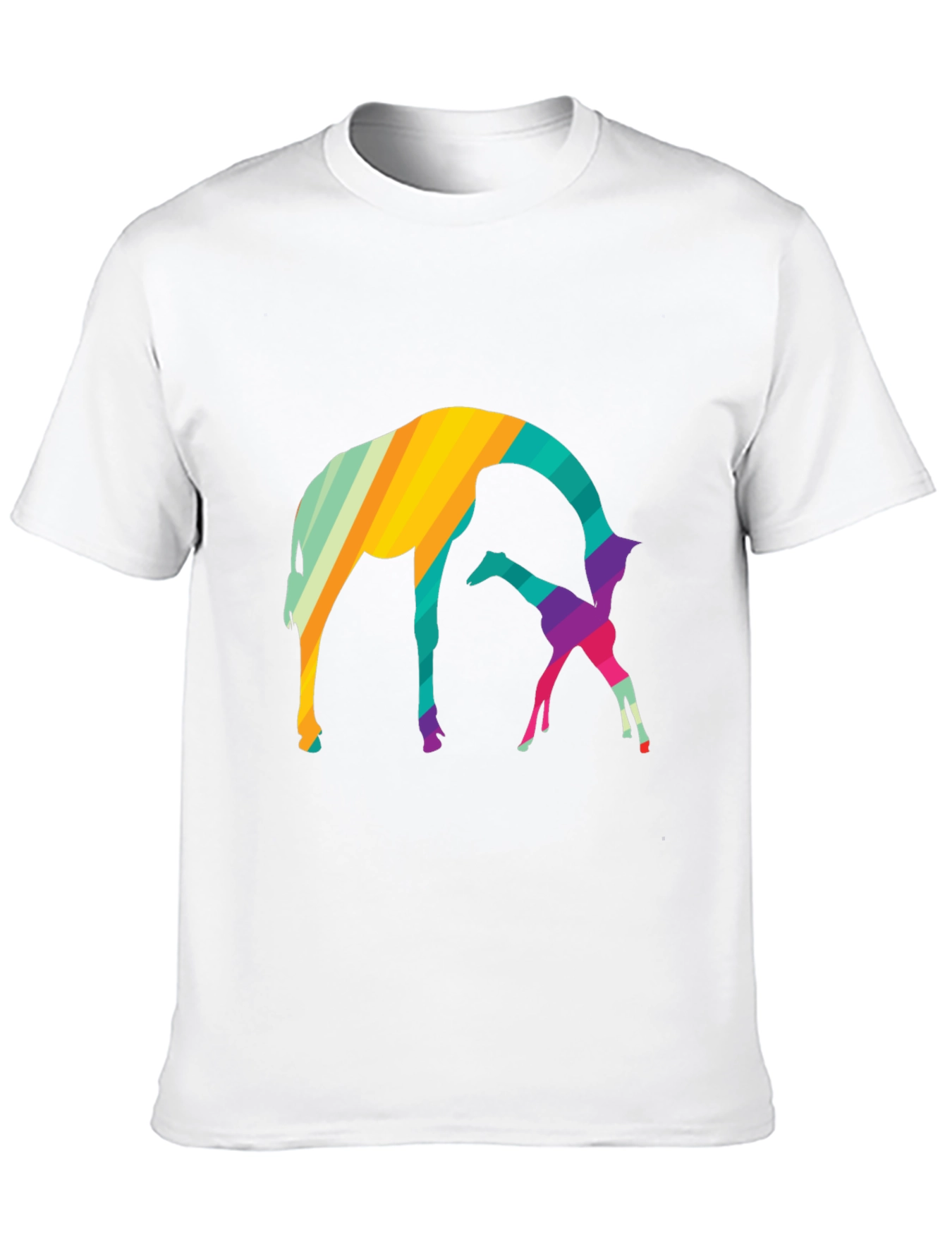 Black Abstract Giraffe Graphic Tee - Black Cotton Blend Shirt view 10