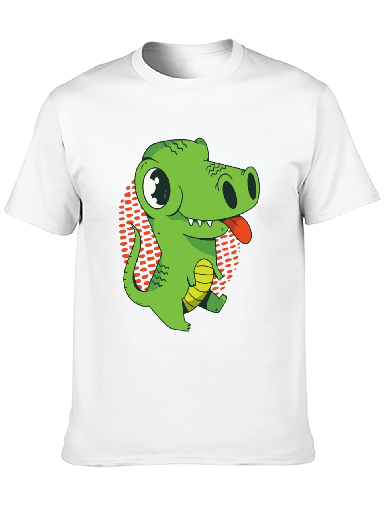 Black Cartoon Crocodile Graphic T-Shirt - Black Cotton Tee view 10