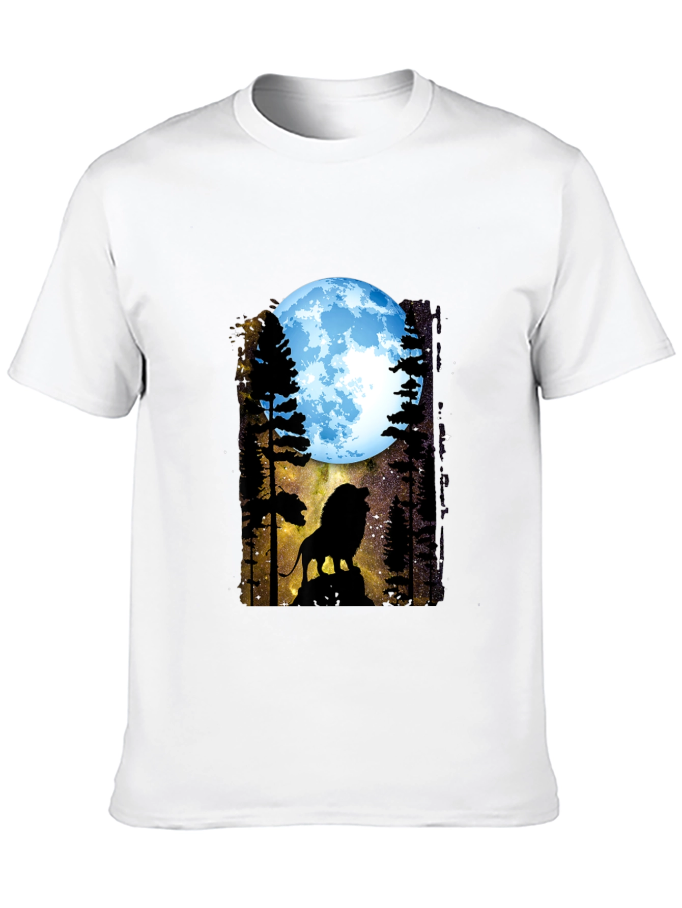 Black Lion Moon T-Shirt - Black Graphic Tee view 10