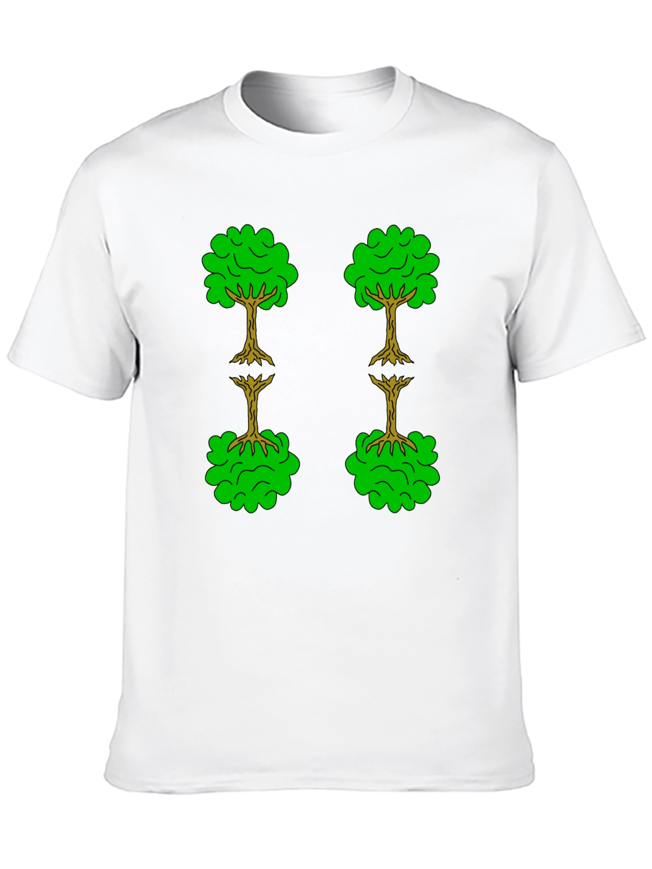 Black Tree Pattern Black T-Shirt view 10