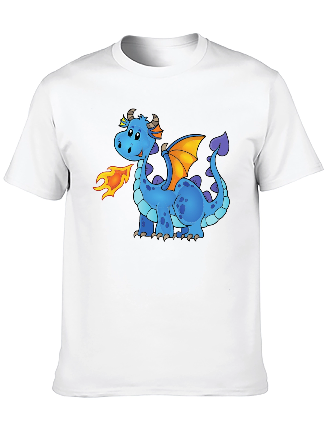 Black Cute Cartoon Dragon Graphic Tee - Unisex Black T-Shirt view 10