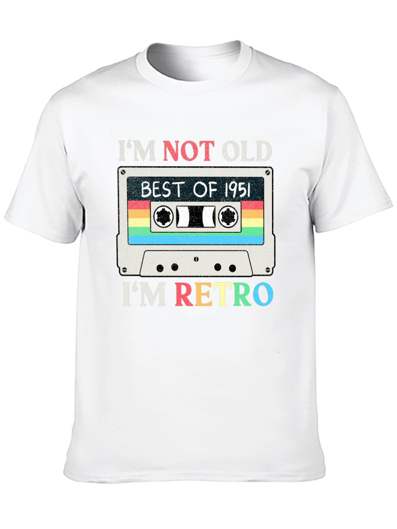 Black Retro Cassette Tape 1951 Birthday T-Shirt view 10