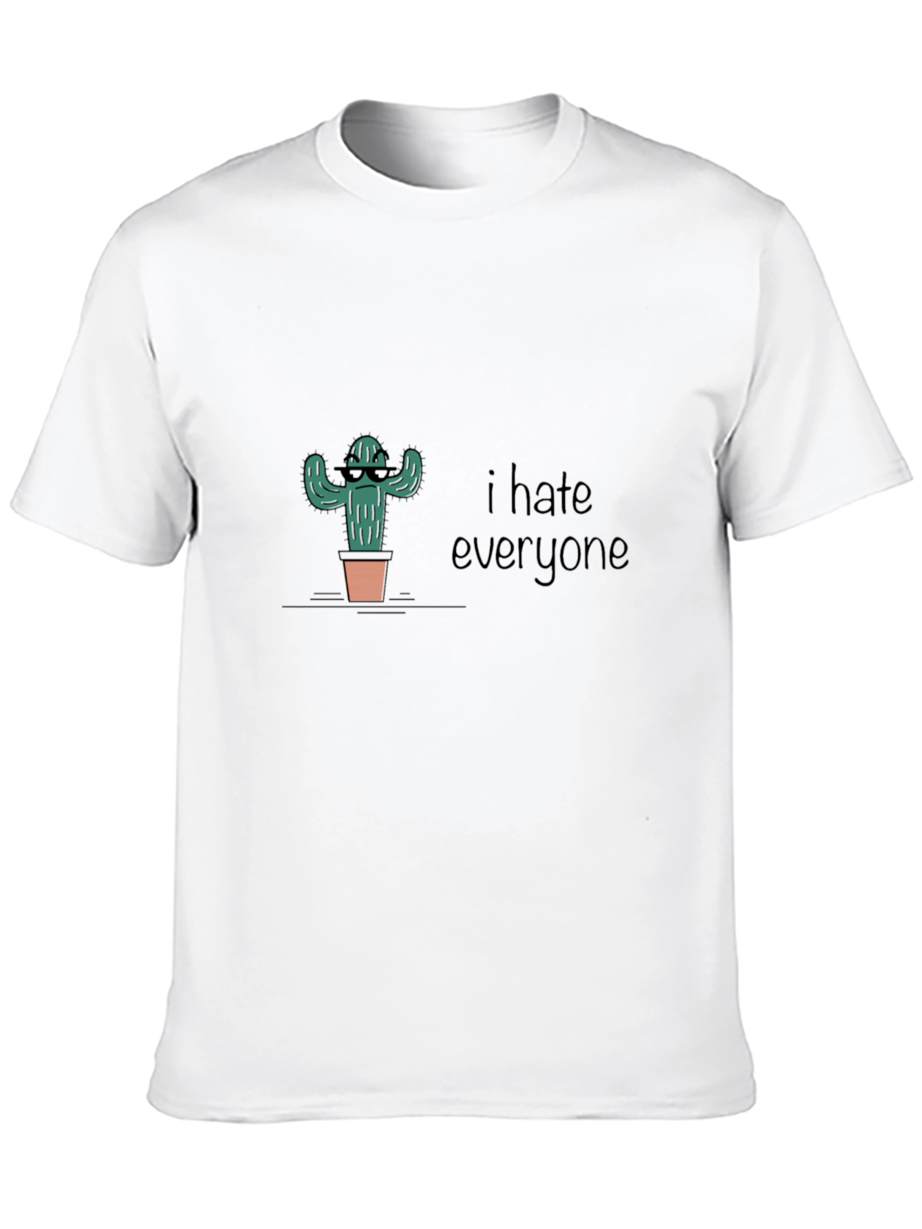 Black I Hate Everyone Cactus Graphic T-Shirt view 10