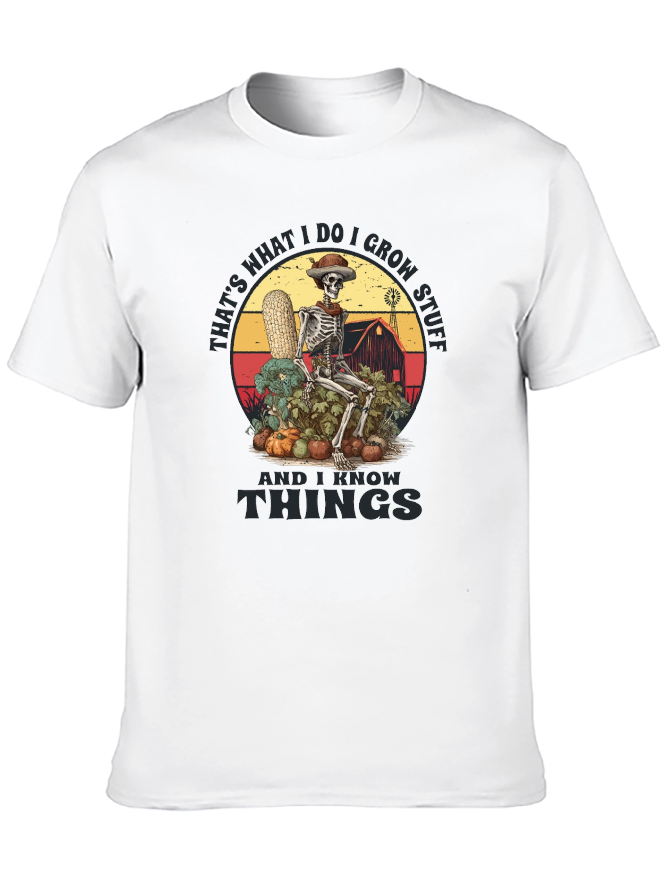 I Grow Stuff T-Shirt: Skeleton Farmer Design - 10