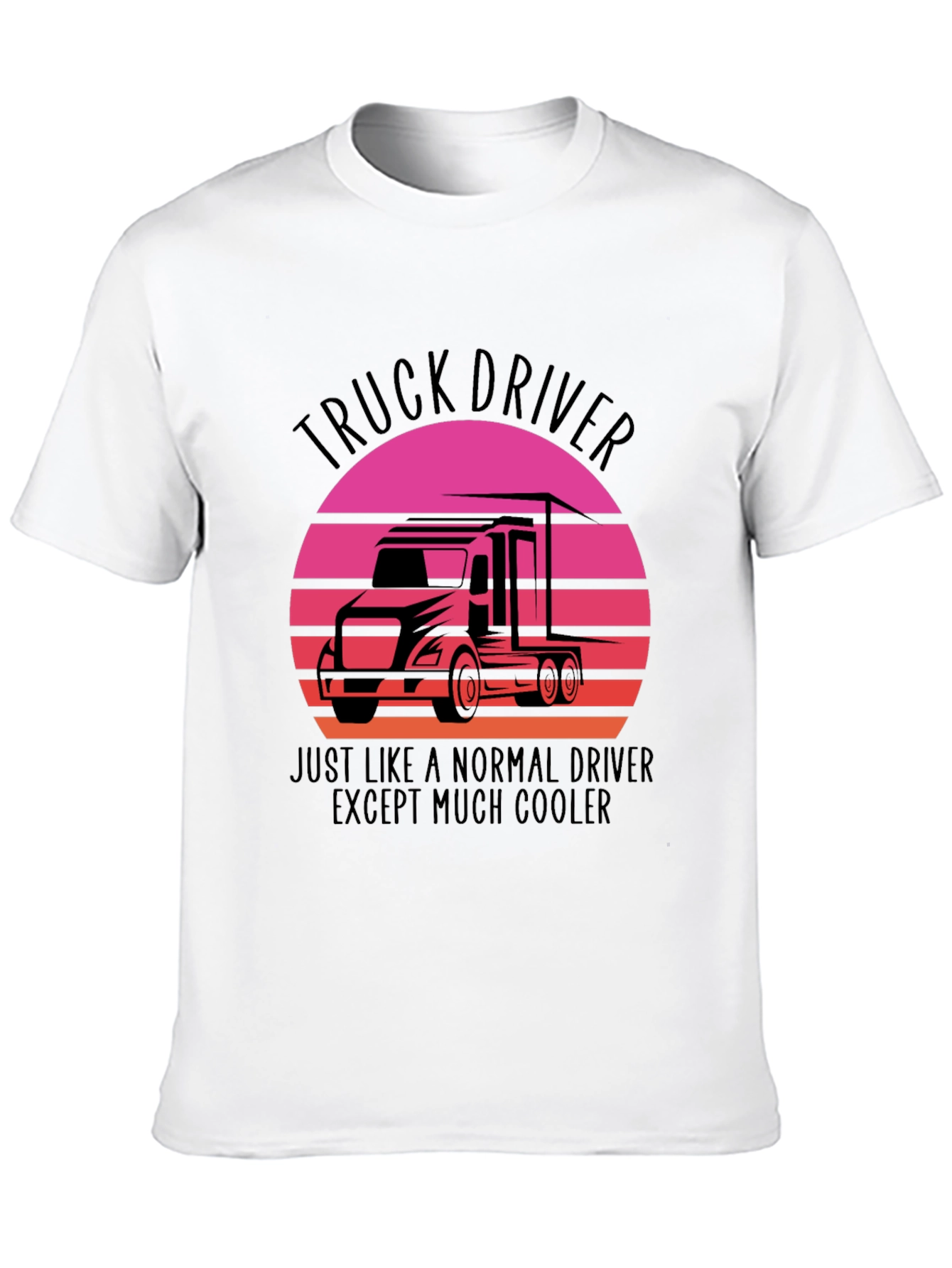 Black Truck Driver Cool Graphic Tee view 10