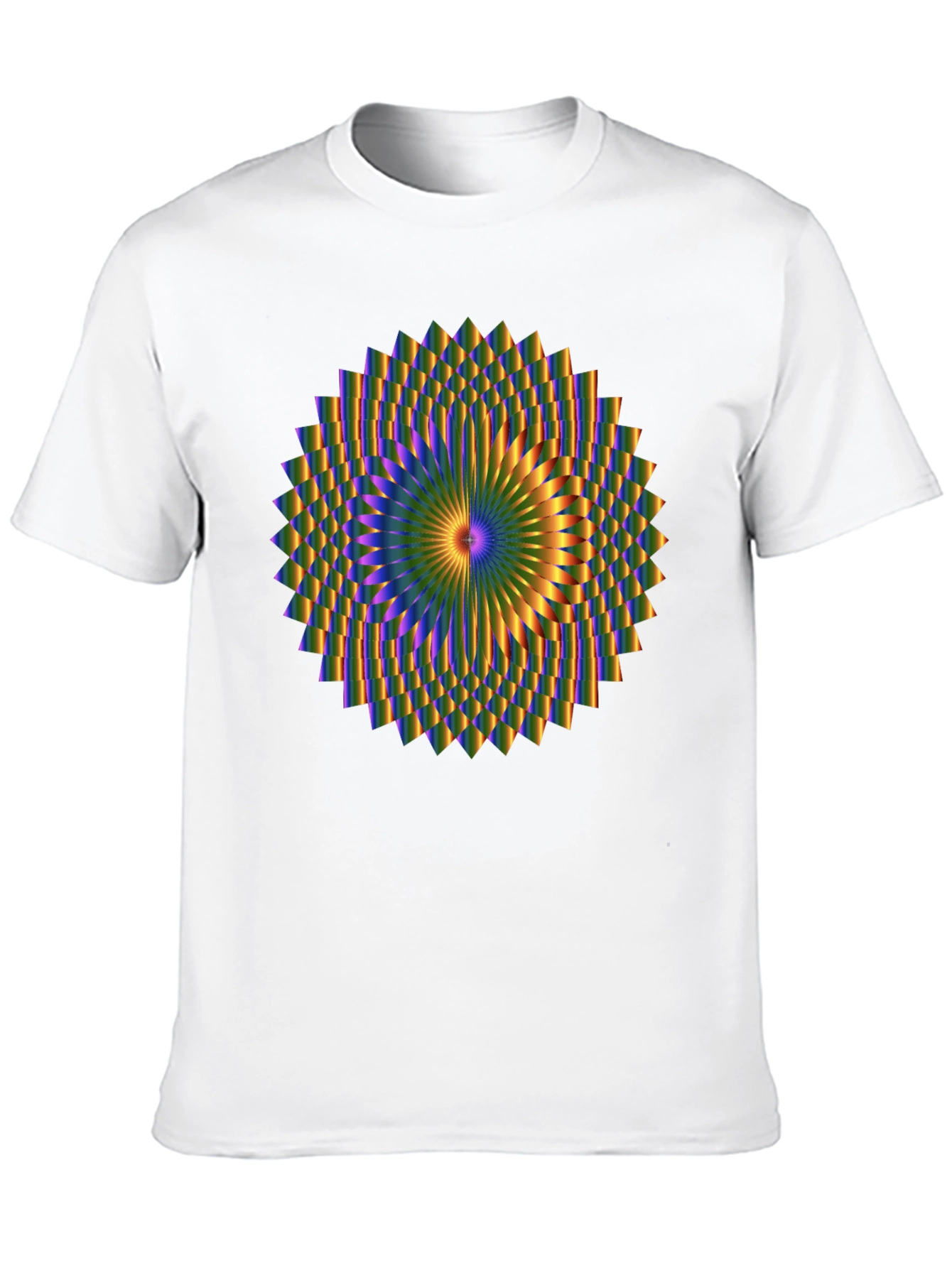 Black Optical Illusion Mandala Graphic Black T-Shirt view 10